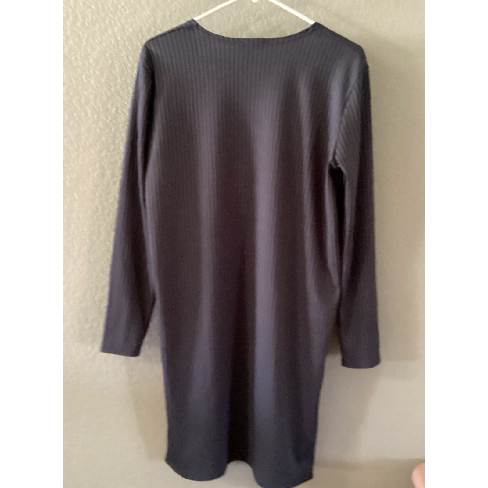 Topshop Topshop Cardigan Women M 8-10 Gray Stripe Rib Open Front Duster Knit Lightweight Casual Size M / US 6-8 / IT 42-44 - 2 Thumbnail