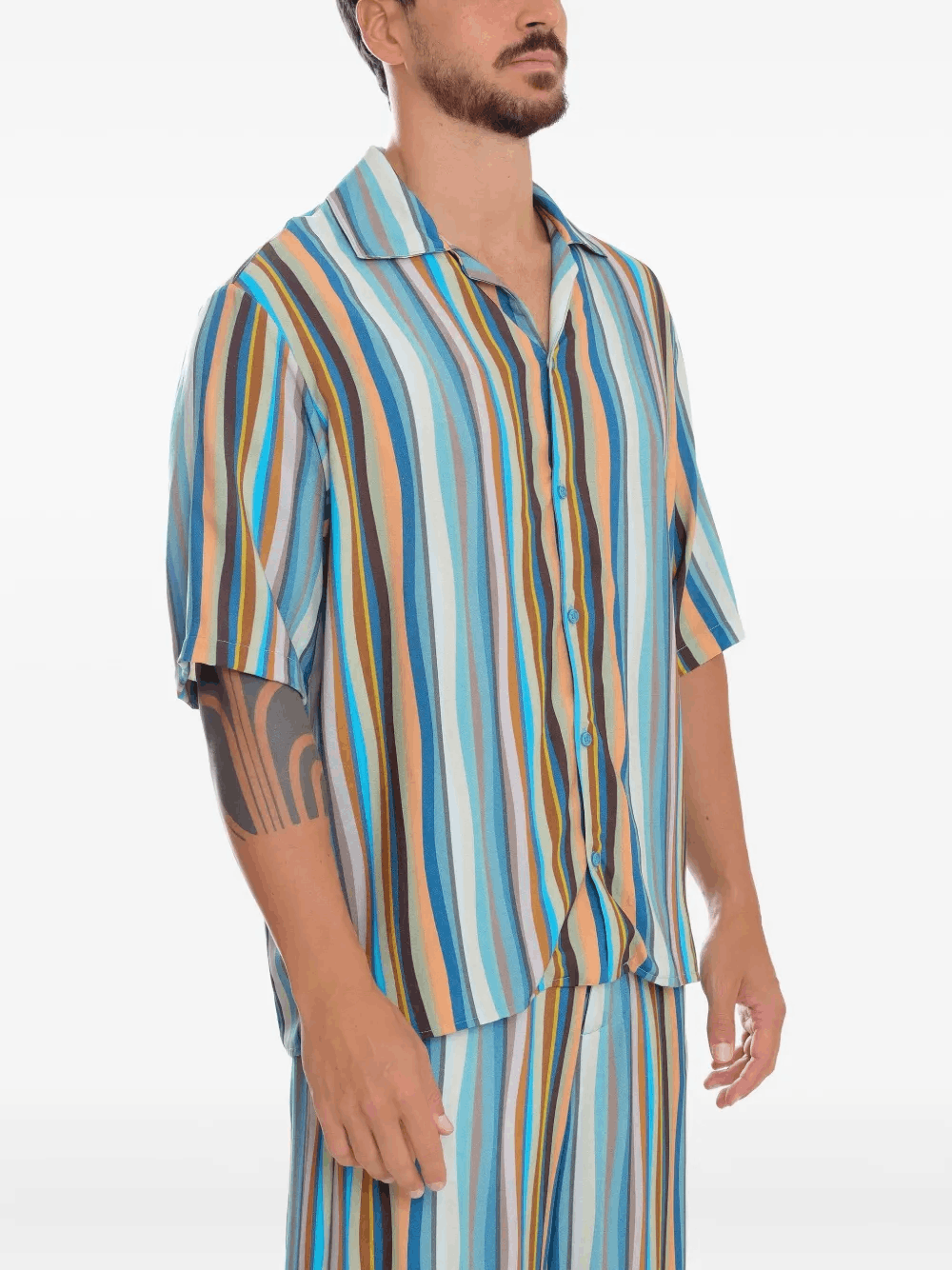 Other Striped Short-Sleeve Shirt | Blue Size US L / EU 52-54 / 3 - 1 Thumbnail