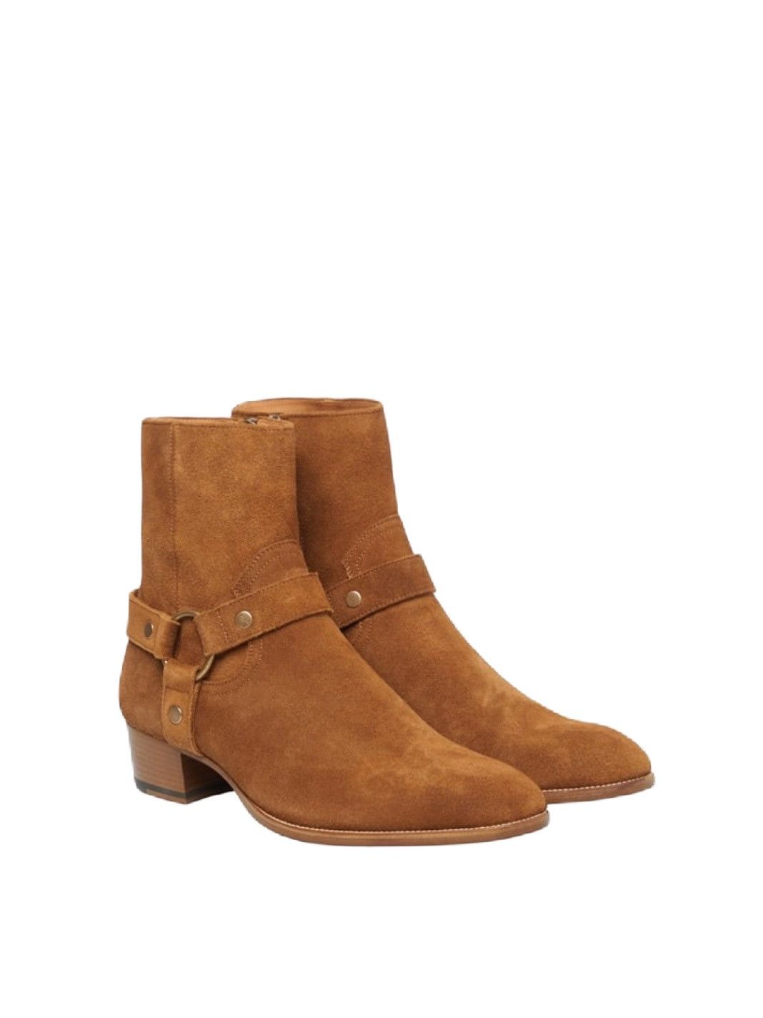image of Saint Laurent Paris Harness Wyatts Shoes in Camel, Men's (Size 8)