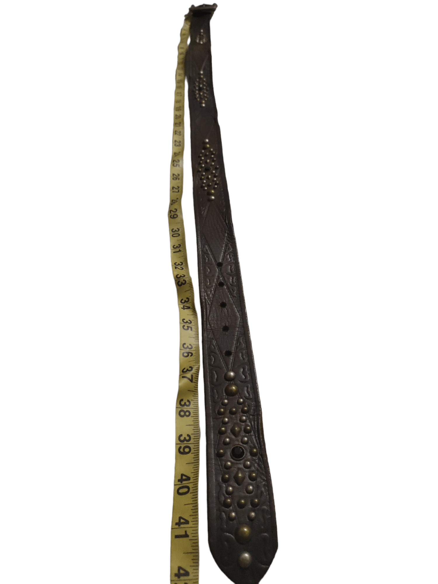 Handmade × Leather Fully Leather Belt Studded x Rare & vintage Size 34 - 7 Thumbnail