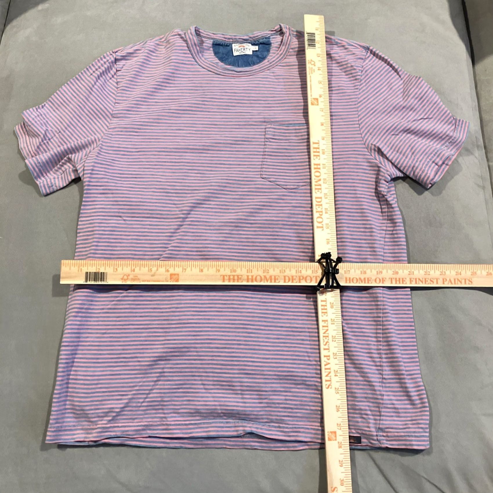 Faherty FAHERTY T Shirt Large Blue Red Striped Mens Size Size US L / EU 52-54 / 3 - 4 Thumbnail