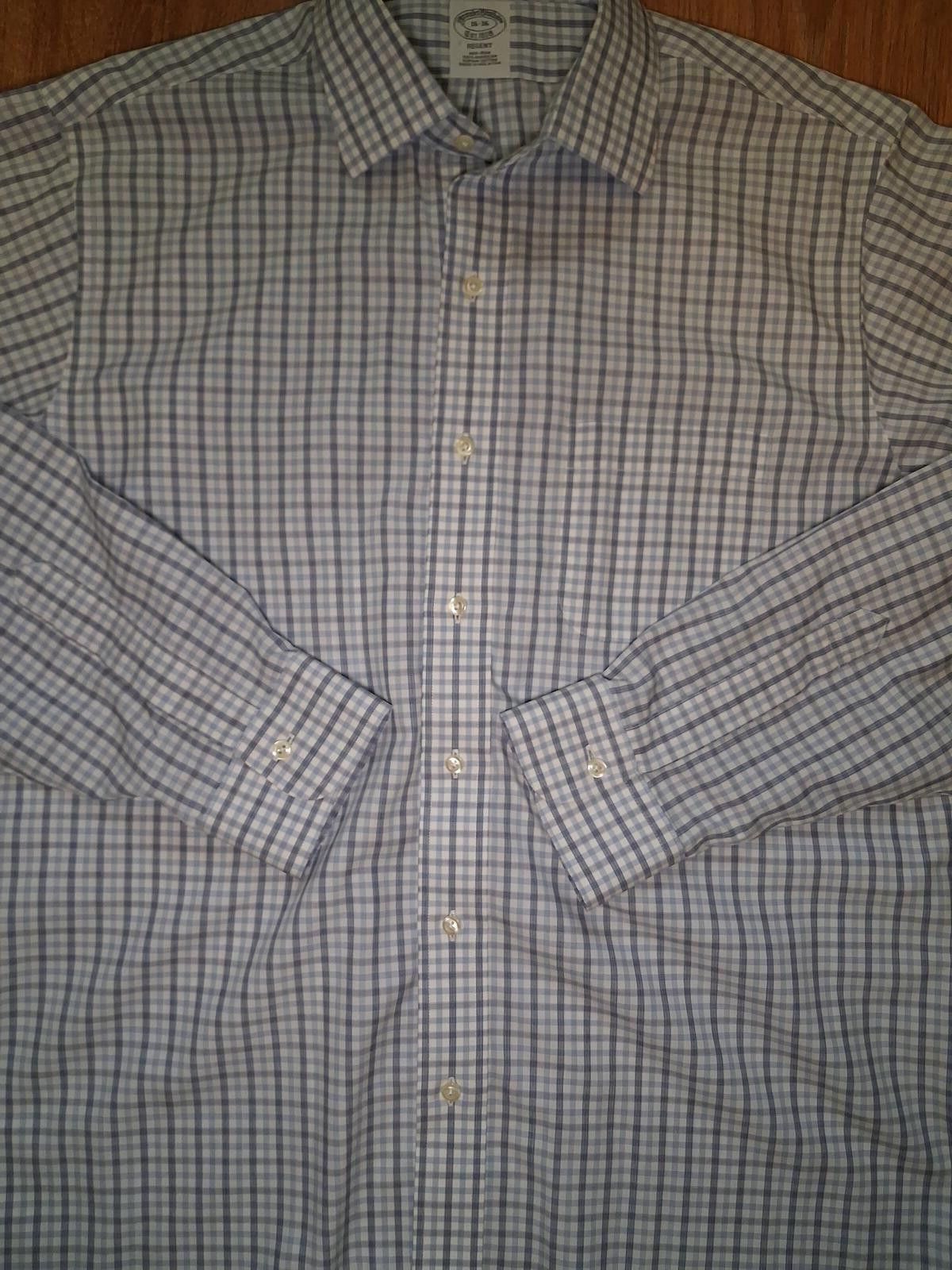 Brooks Brothers Brooks Brothers Dress Shirt Mens 16-36 L White Check Supima Size 42R - 5 Thumbnail