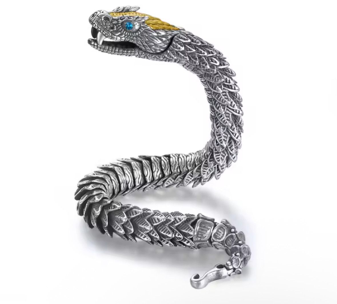 Other 24cm Length Retro 3D Medusa Rattlesnake Handmade Bracelet Size ONE SIZE - 3 Thumbnail