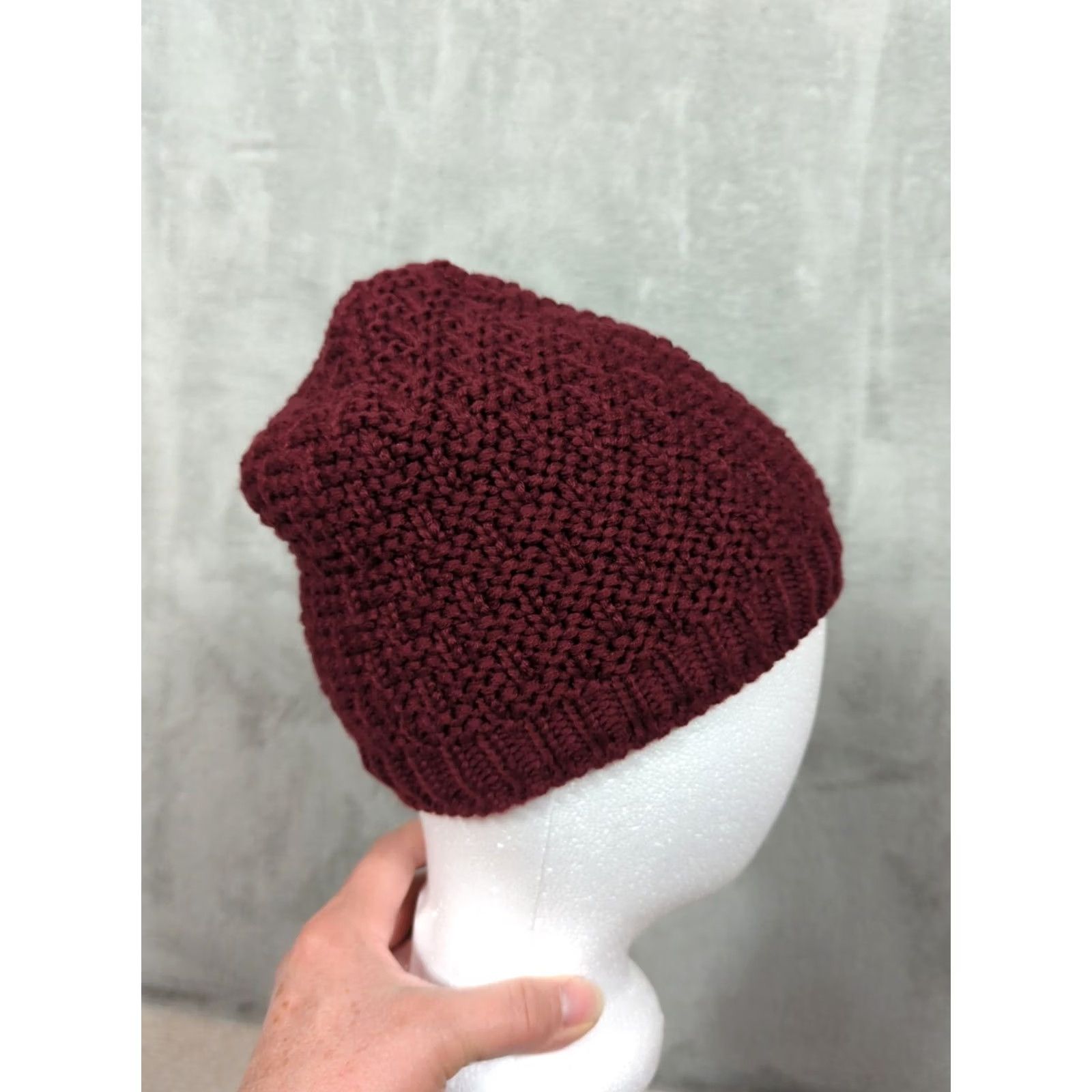 Vintage Columbia Beanie Hat Womens One Size Burgundy Fleece Lined Knit Logo Outdoor Winter Fall Spring Casual Travel Size ONE SIZE - 3 Thumbnail