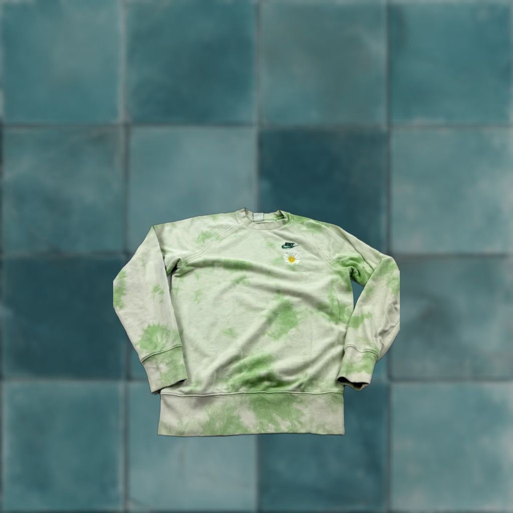 NIKE Sweatshirt Mens Small Light Green Tie-Dye Have A Nike Day