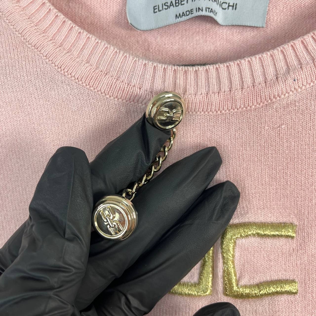 Elisabetta Franchi Elisabetta Franchi Milano Short Sleeve Knit Top Size XL Size XL / US 12-14 / IT 48-50 - 3 Thumbnail