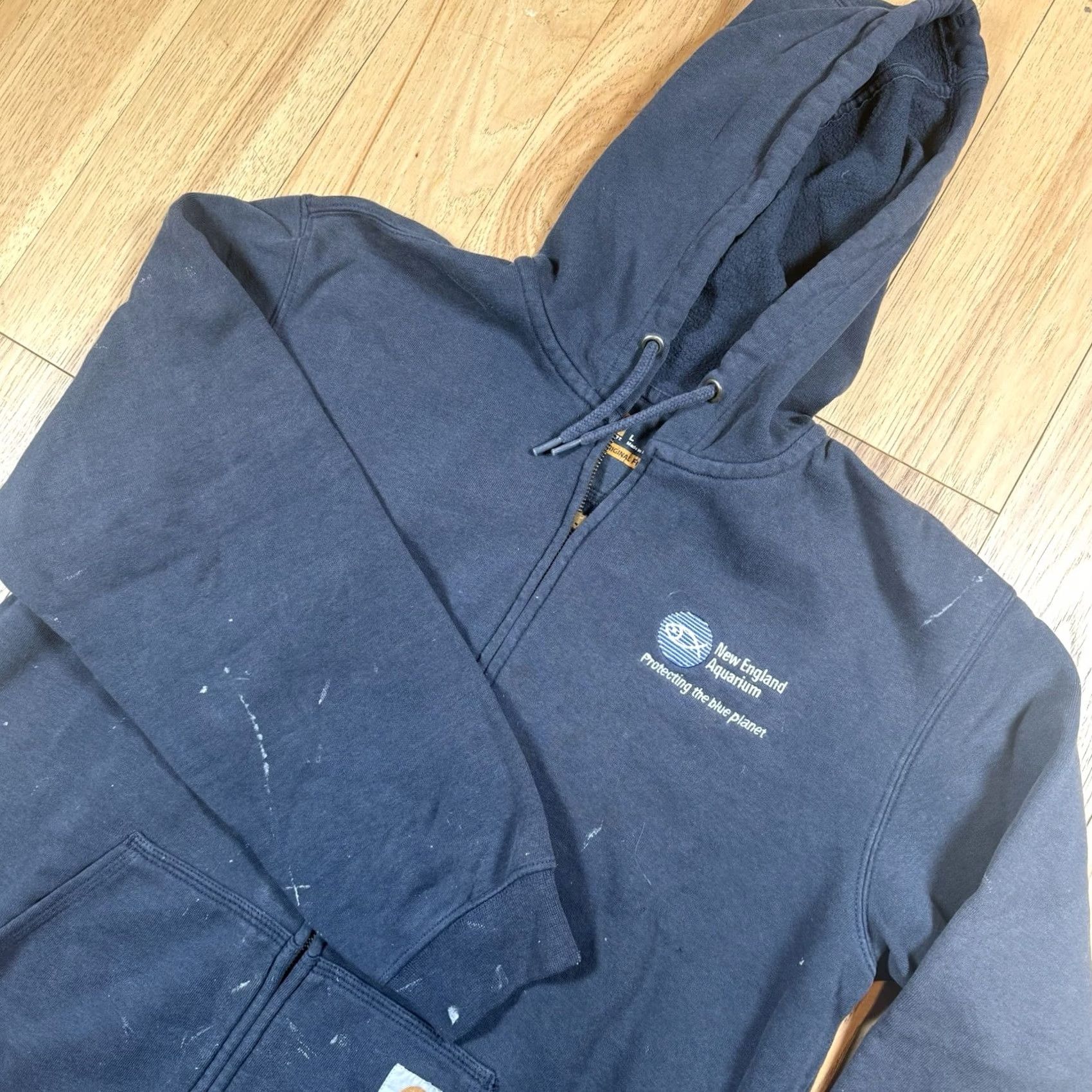 Carhartt VINTAGE Carhartt Hoodie Sweatshirt Full Zip Blue L Mens Y2K New England Aquarium Size US L / EU 52-54 / 3 - 2 Thumbnail
