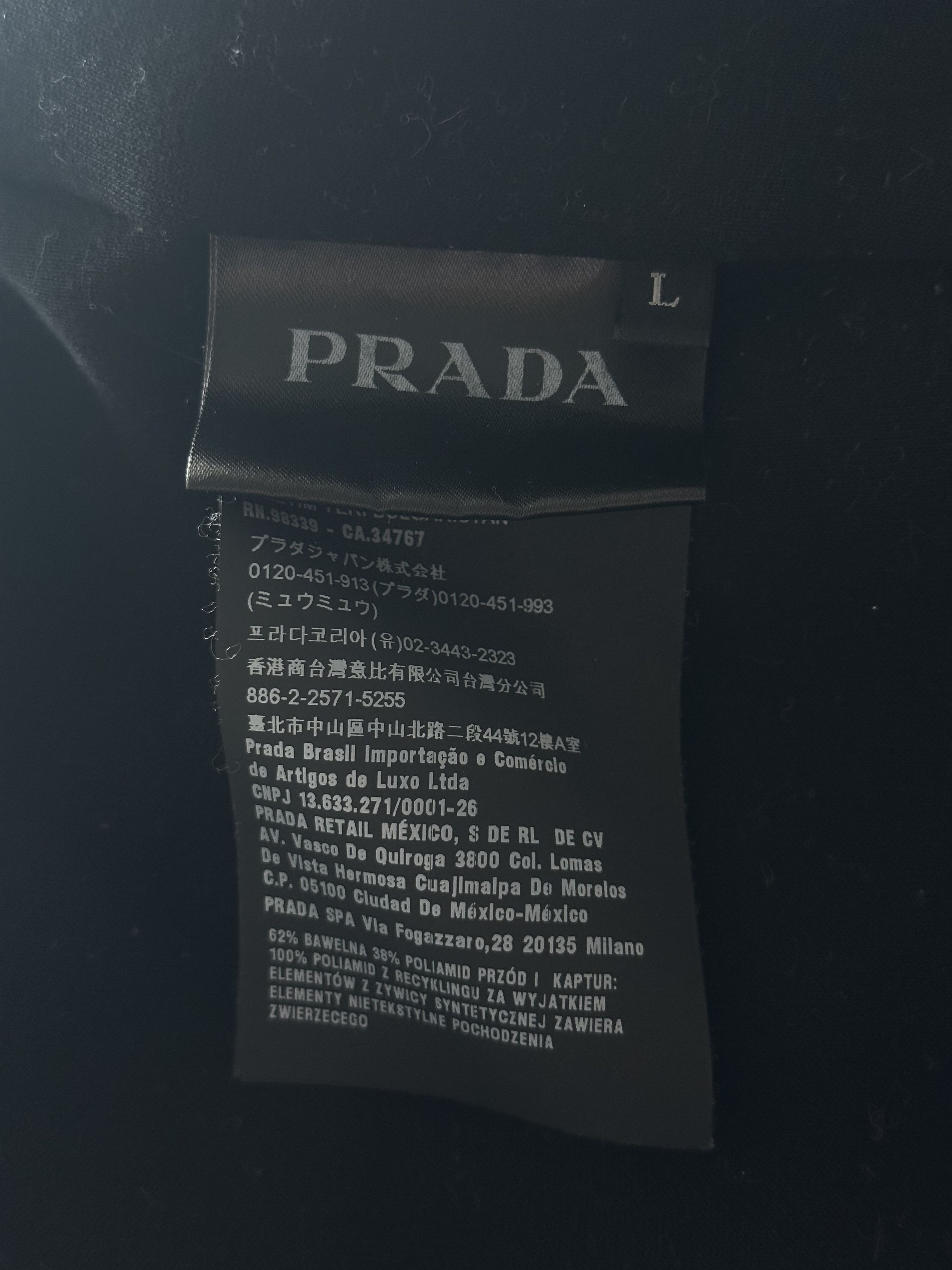 Prada Prada Black Triangle Logo Re-Nylon Hooded Cardigan Size US L / EU 52-54 / 3 - 4 Thumbnail