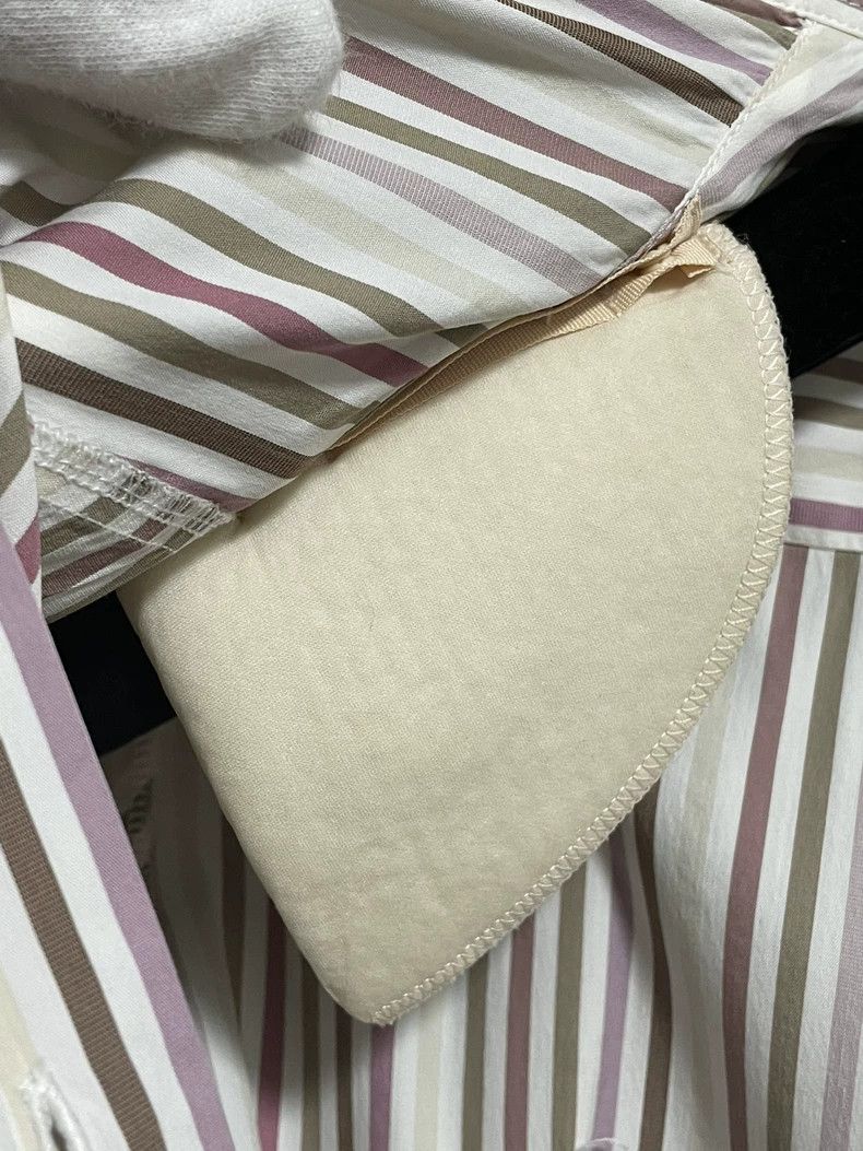 Loro Piana LORO PIANA Warm color striped ladies shirt Size XS / US 0-2 / IT 36-38 - 6 Thumbnail