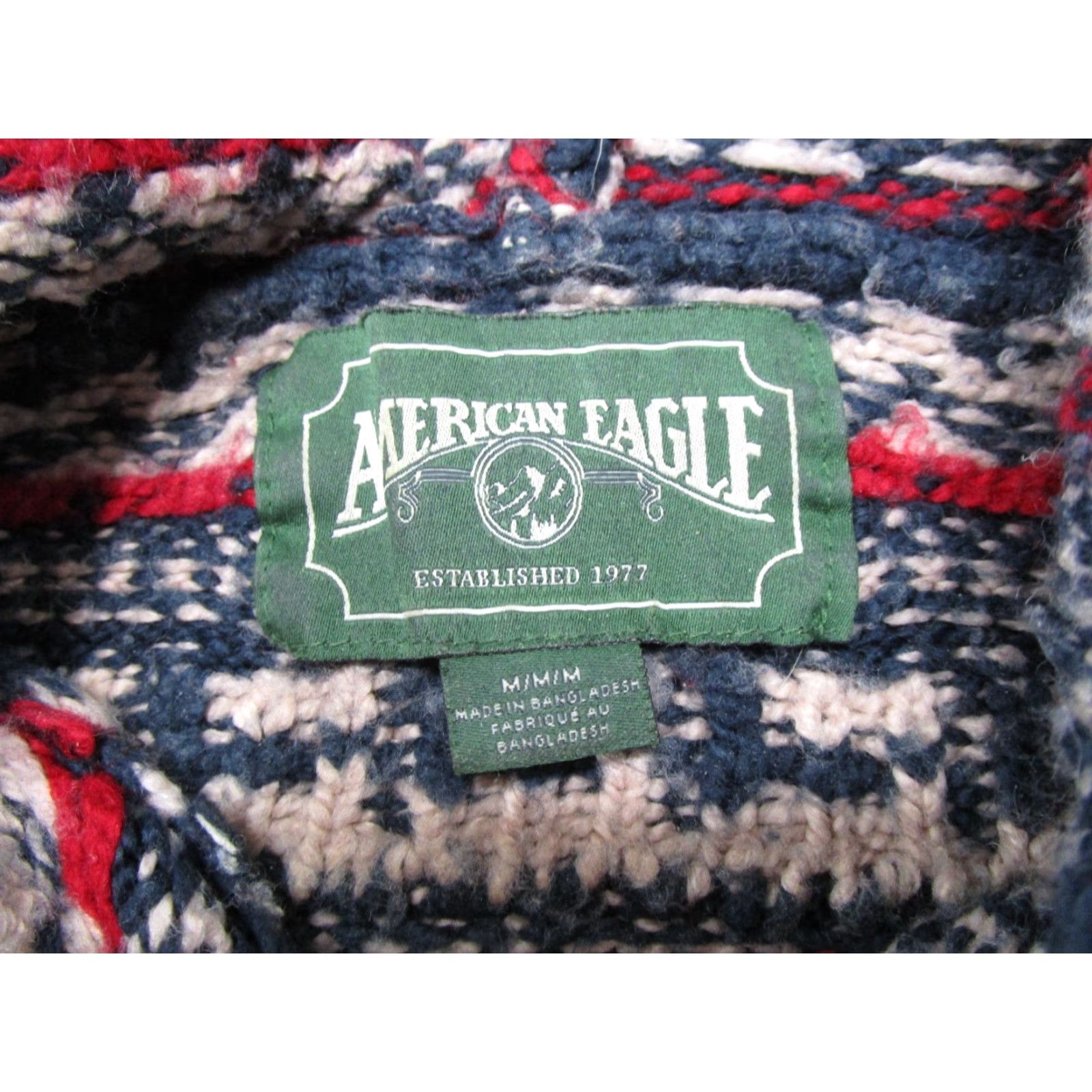 American Eagle Outfitters VTG American Eagle Outfitters Wool Blend Hoodie Sweater Geometric Nordic Drawstring Multicolor Long Sleeve Men L Hooded Pullover Winter Fall Size US L / EU 52-54 / 3 - 2 Thumbnail