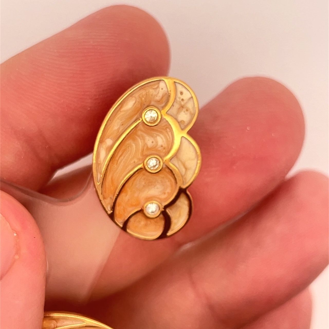 & Other Stories KJL for Avon Cream Gold Rhinestone Earrings Size ONE SIZE - 4 Thumbnail