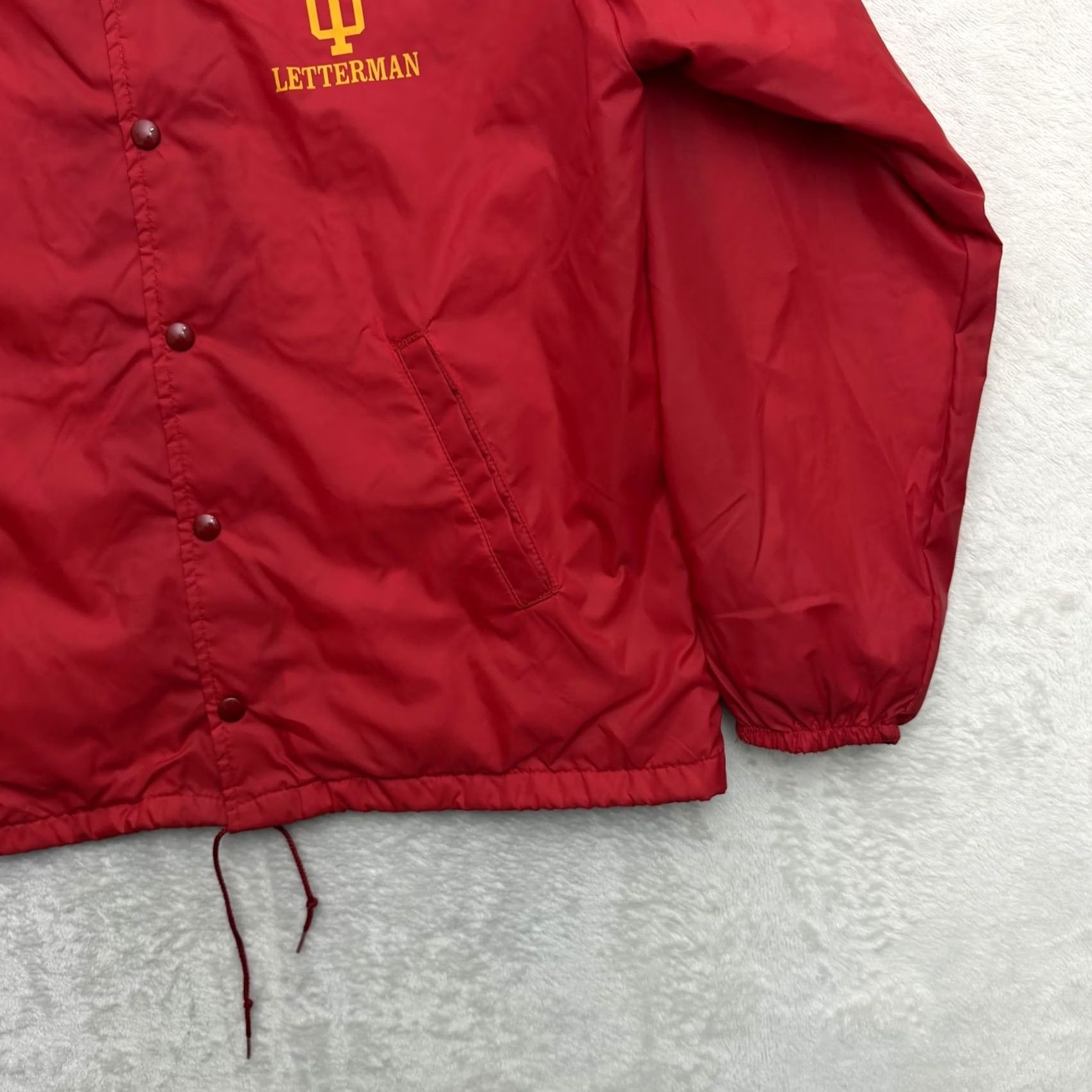Champion VINTAGE Champion IU Varsity Letterman Jacket Mens Large Red Windbreaker USA Size US L / EU 52-54 / 3 - 5 Thumbnail