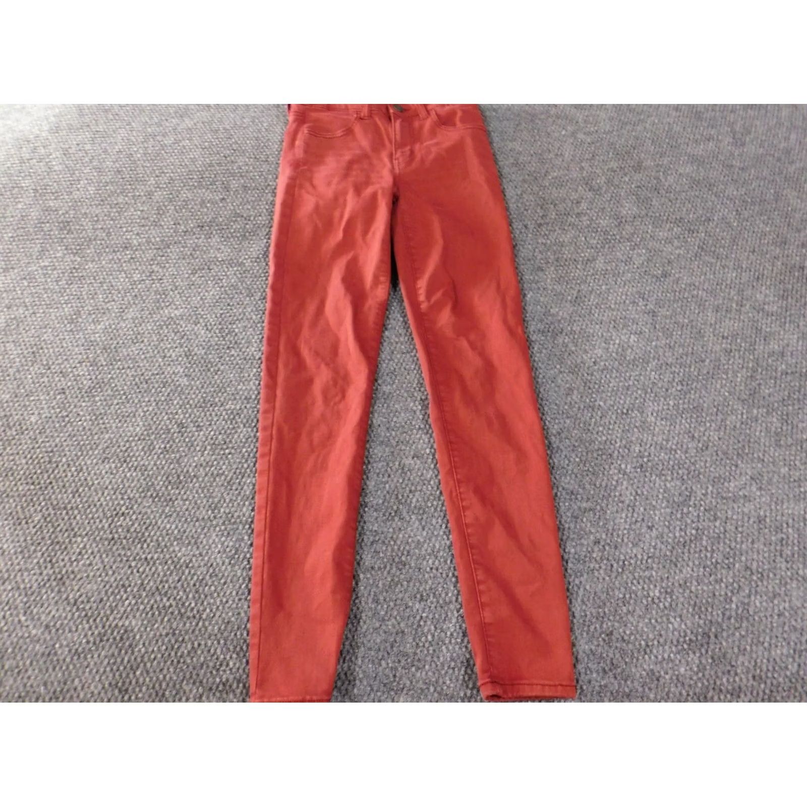 American Eagle Outfitters American Eagle Outfitters Jeans Jegging Red Womens 0 Stretch Denim Dark 28in Inseam Mid Rise Regular Life: Classic N/A Size 25" / US 0 / IT 36 - 2 Thumbnail