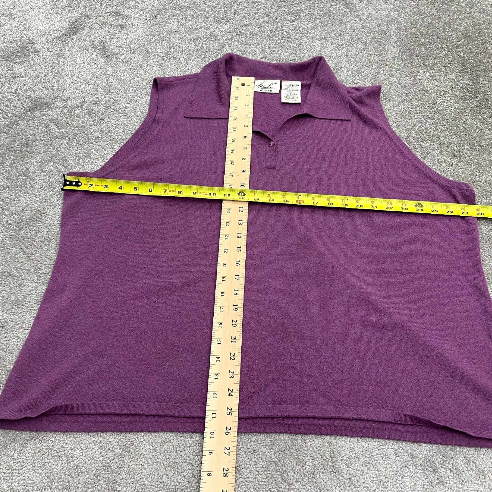 Lee Kathie Lee Sweater Vest Plus Size 26W Purple Sleeveless Collared Knit Casual Womens Size 4XL / US 24-26 - 7 Thumbnail