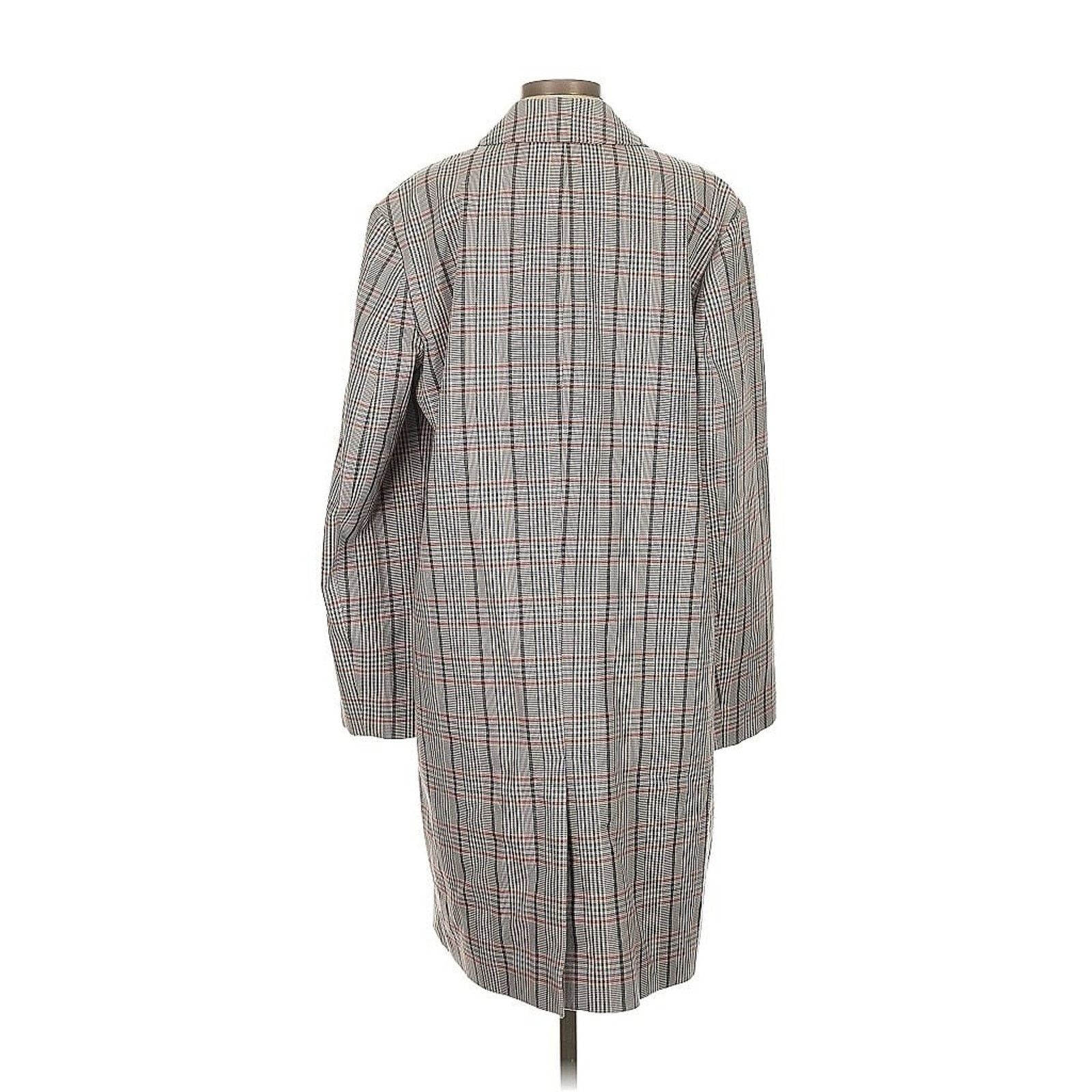 6397 “6397” Plaid Trench Coat Grey Buttons Car Coat Jacket XS Size XS / US 0-2 / IT 36-38 - 3 Thumbnail