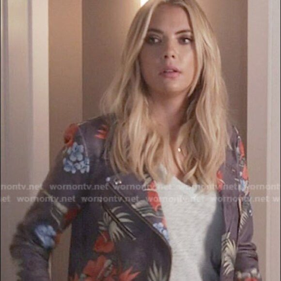 VEDA Veda Gray Tropical Print Leather Biker Jacket - Small Size S / US 4 / IT 40 - 11 Thumbnail
