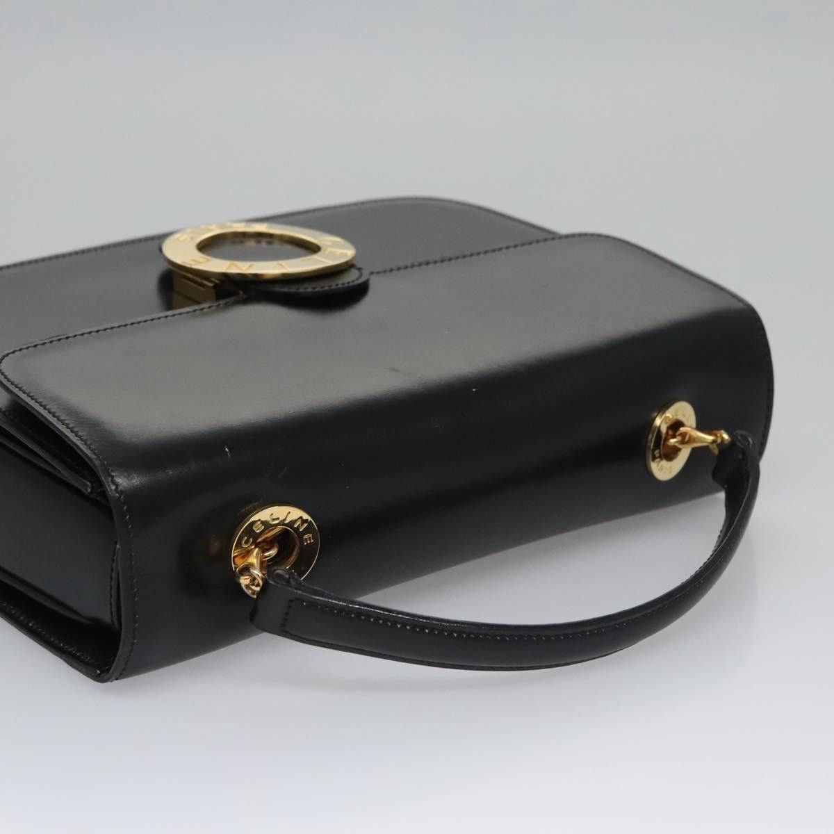 Celine CELINE Hand Bag Leather Black Gold Size ONE SIZE - 6 Thumbnail