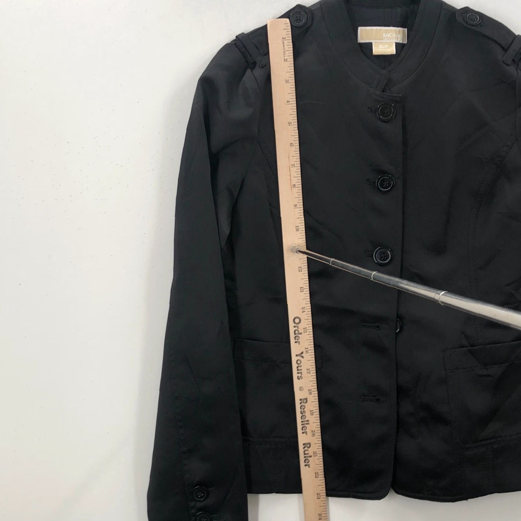 Michael Kors Michael Kors Womens Black Front Pockets Button Up Jacket Size Small Size S / US 4 / IT 40 - 8 Thumbnail