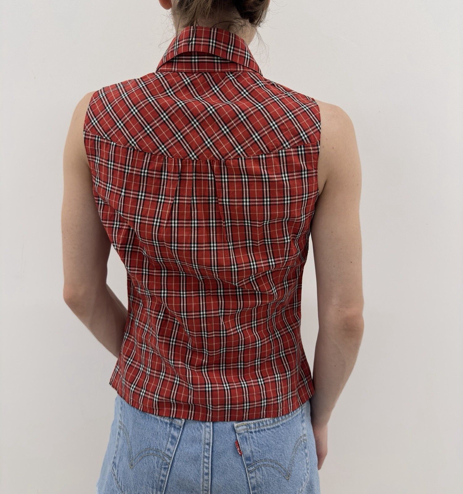 Burberry Burberry London Blue Label Plaid Red Shirt Size 38 Size XS / US 0-2 / IT 36-38 - 6 Thumbnail
