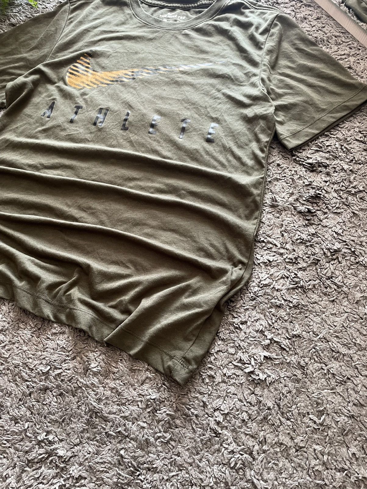 Nike × Vintage Nike T-Shirt Streetwear Big Logo Swoosh Drill Vintage Size US S / EU 44-46 / 1 - 5 Thumbnail