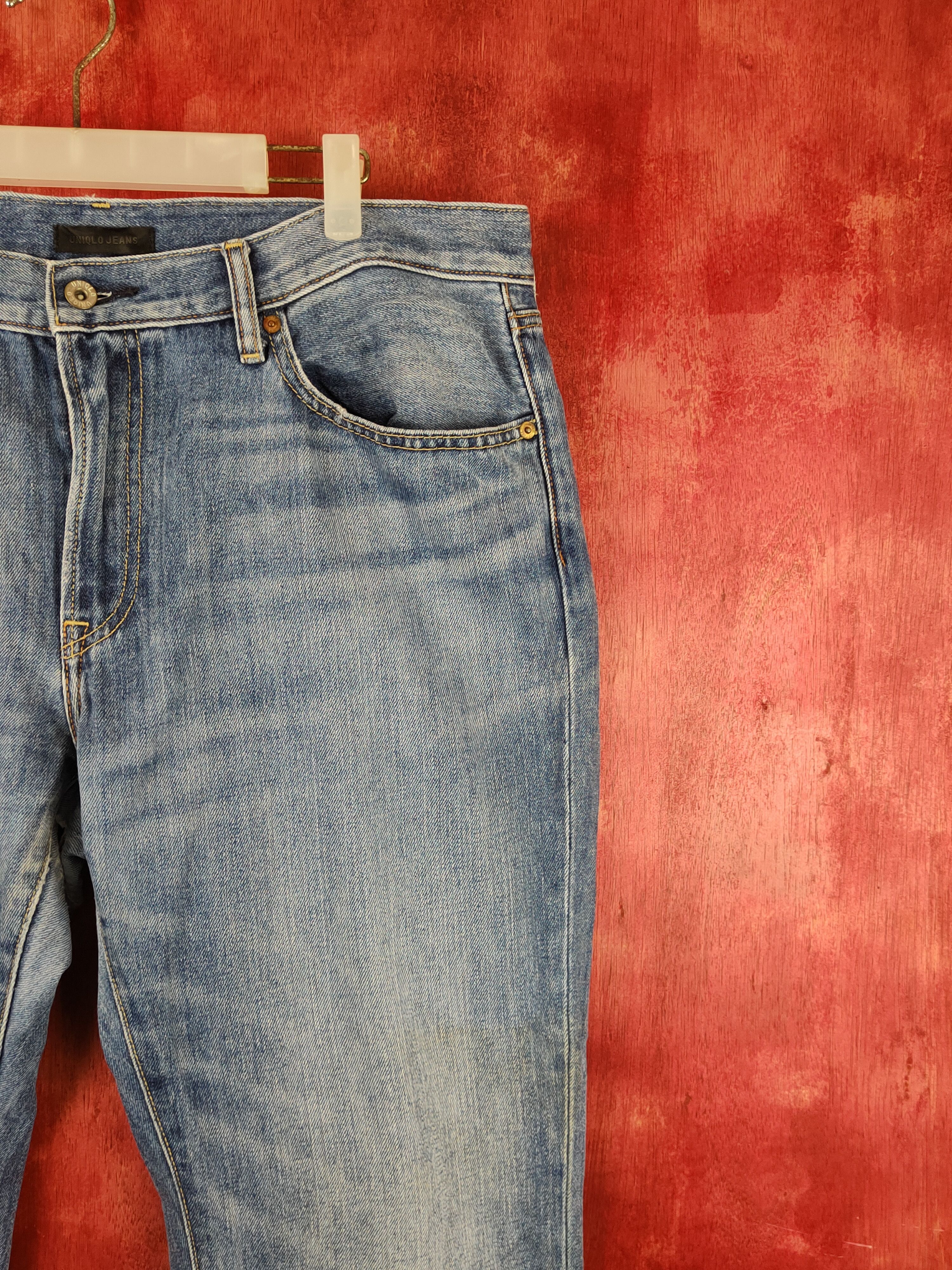 Japanese Brand Uniqlo Blue Distressed Ripped Jeans #S2144 Size US 38 / EU 54 - 5 Thumbnail