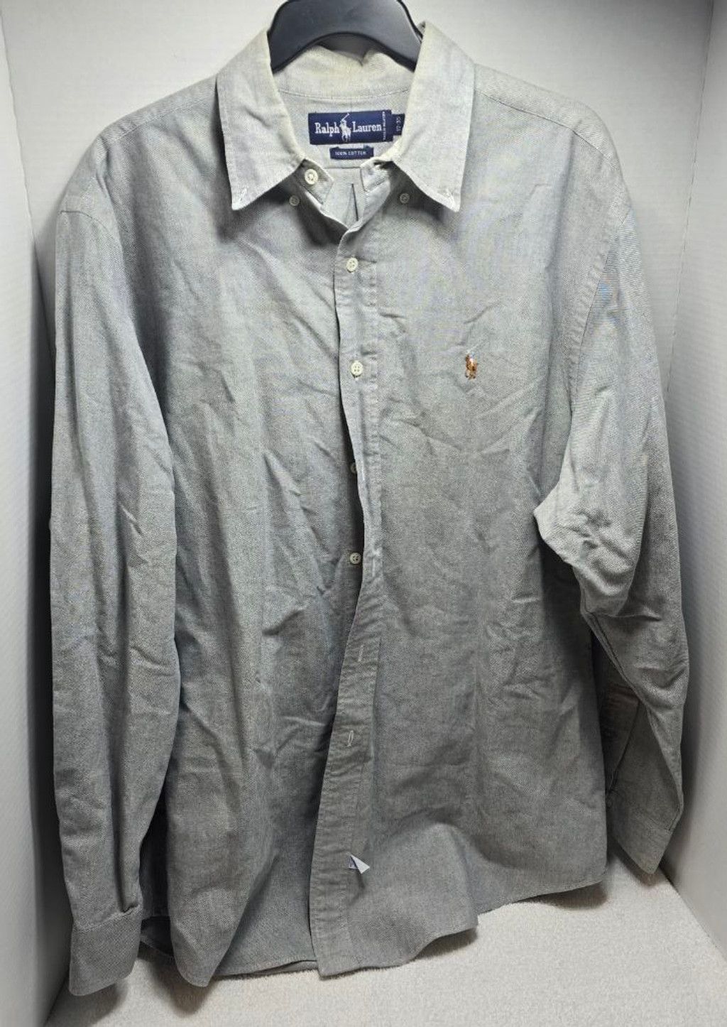 Ralph Lauren Men's Ralph Lauren Gray Casual Button Down Shirt Neck 17 Size US XL / EU 56 / 4 - 1 Thumbnail