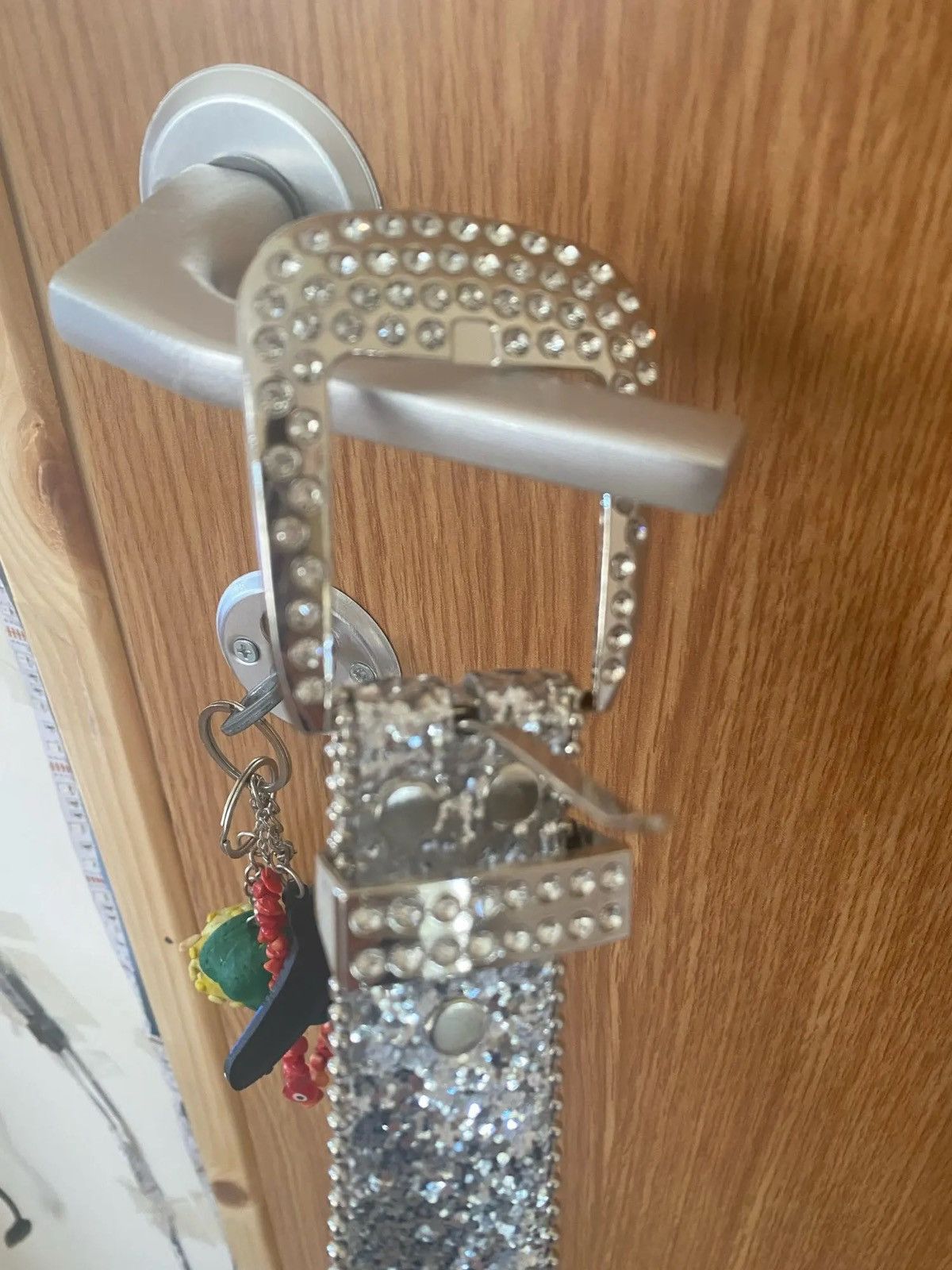 Leather Gorgeous Rhinestone Studded PU Leather Belt Size ONE SIZE - 5 Thumbnail