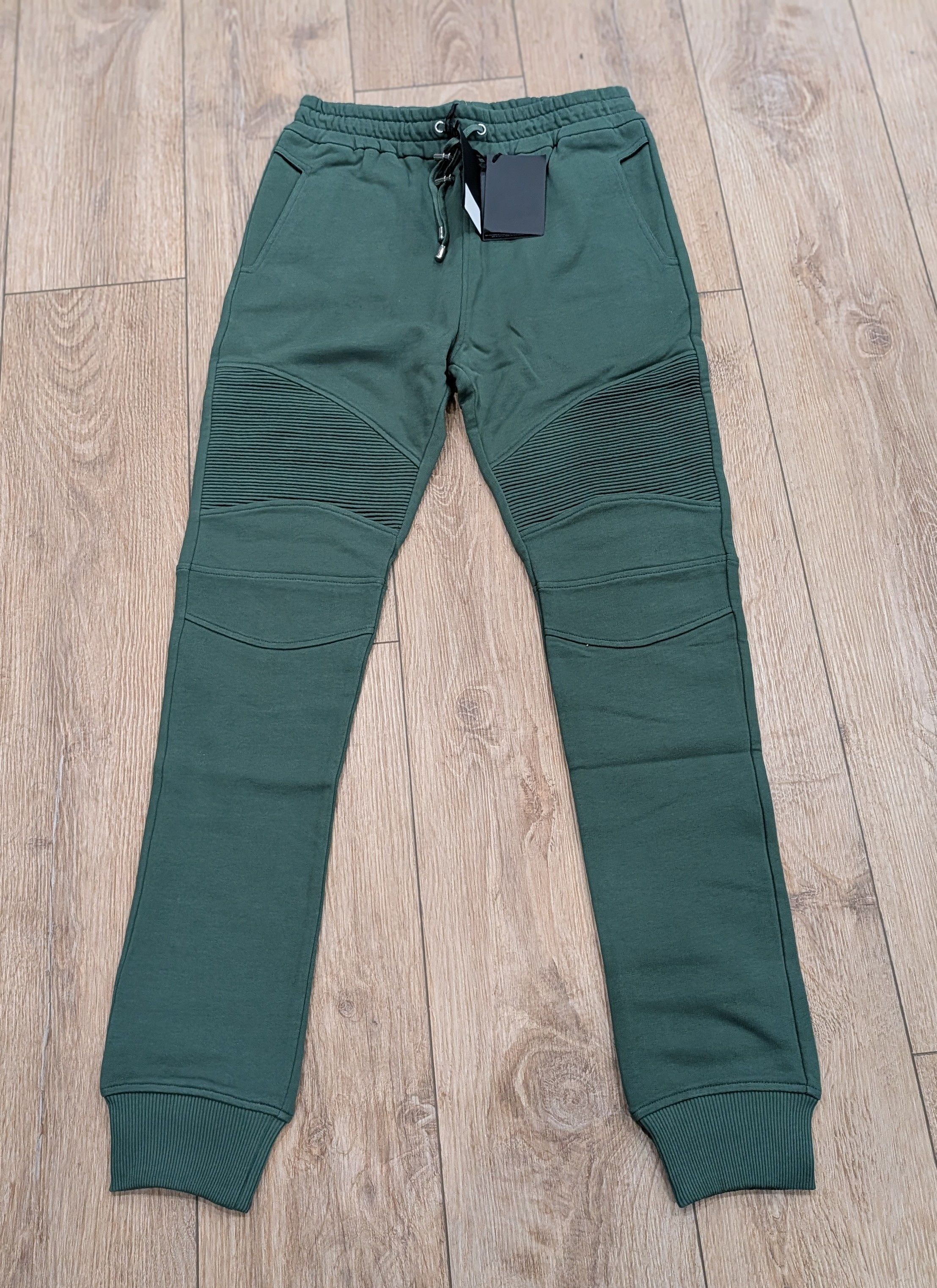 Balmain BALMAIN Flocked Logo Print Jogger Pants Green Small Size US 30 / EU 46 - 1 Thumbnail