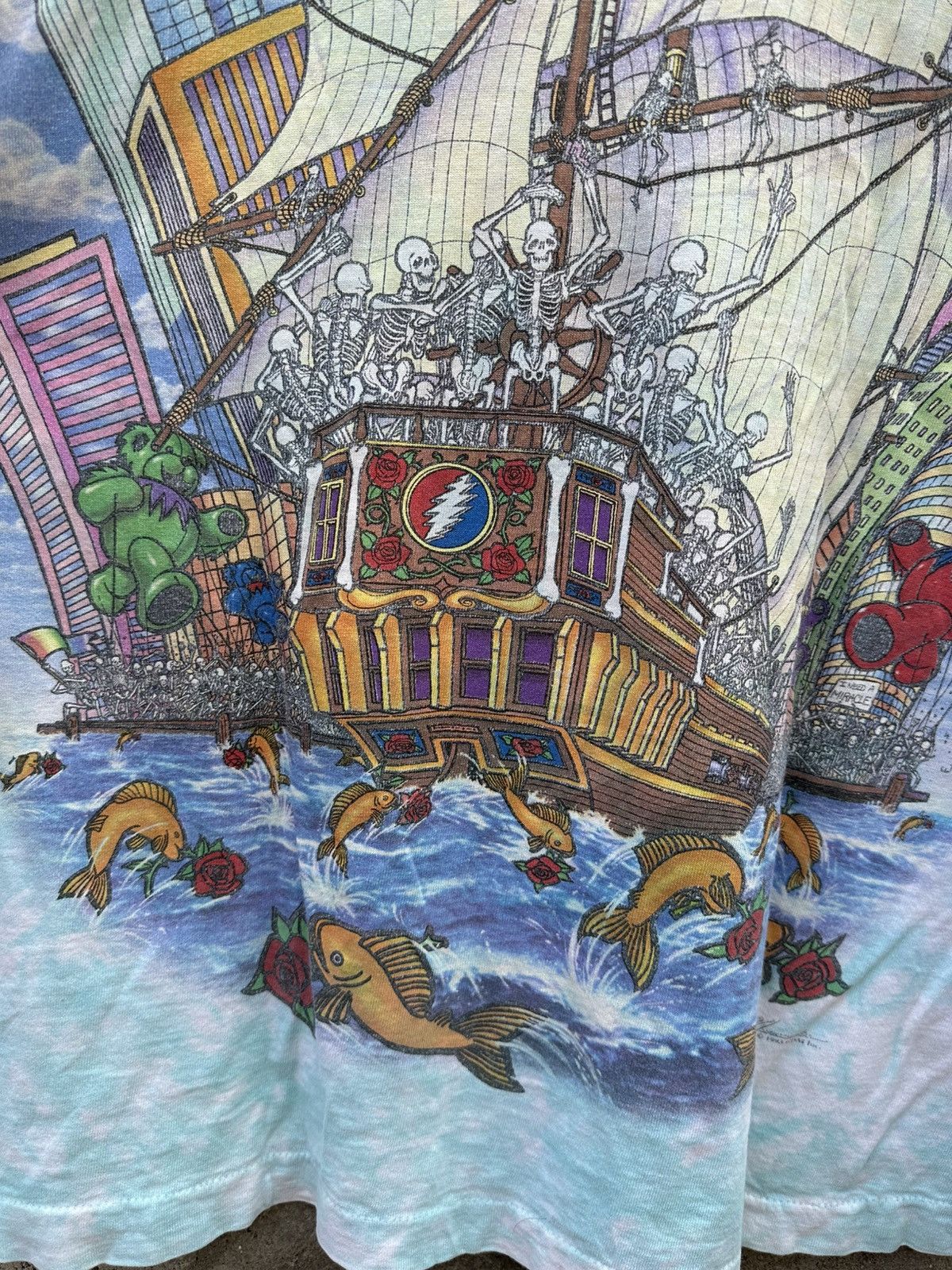 Grateful Dead × Liquid Blue × Vintage 1993 Vintage greatful dead ship of fools tie dye T-shirt Size US XL / EU 56 / 4 - 10 Thumbnail