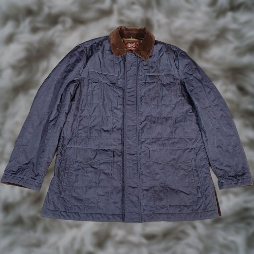 Vintage VINTAGE Hickey Freeman Quilted Corduroy Collar Coat Chore Jacket Mens L Blue Quilted Preppy Jacket Mens L Blue Size US L / EU 52-54 / 3 - 1 Thumbnail