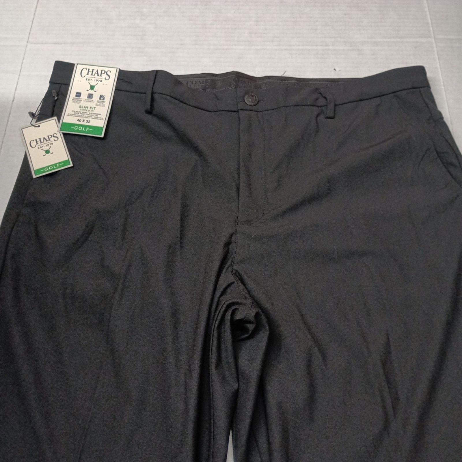 Chaps Chaps Golf Slim Fit Pants Mens 40x32 Black Stretch Waistband Size US 40 / EU 56 - 4 Thumbnail