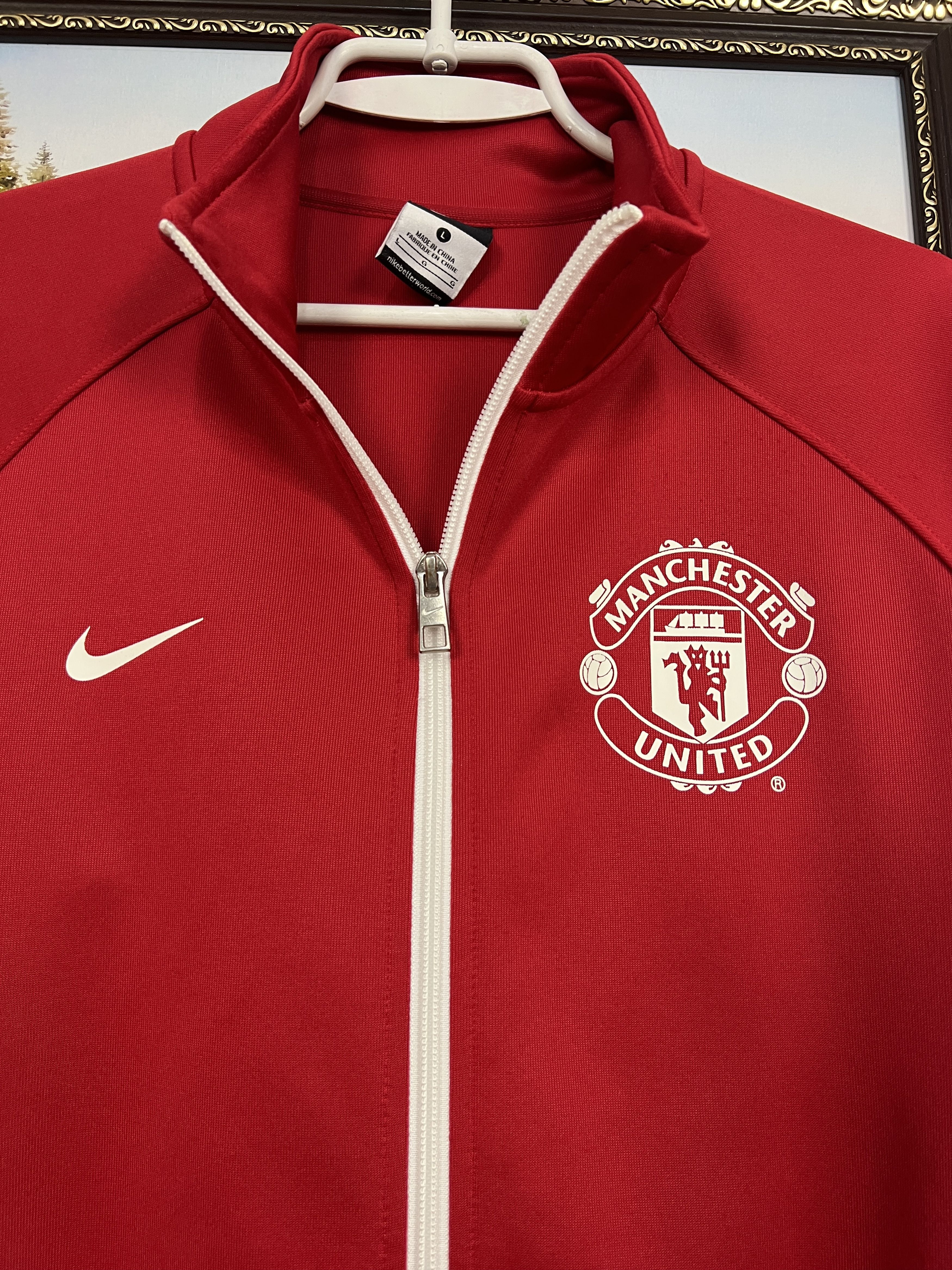 Nike Vintage Nike Manchester United Football Jacket Soccer Red Size US L / EU 52-54 / 3 - 3 Thumbnail