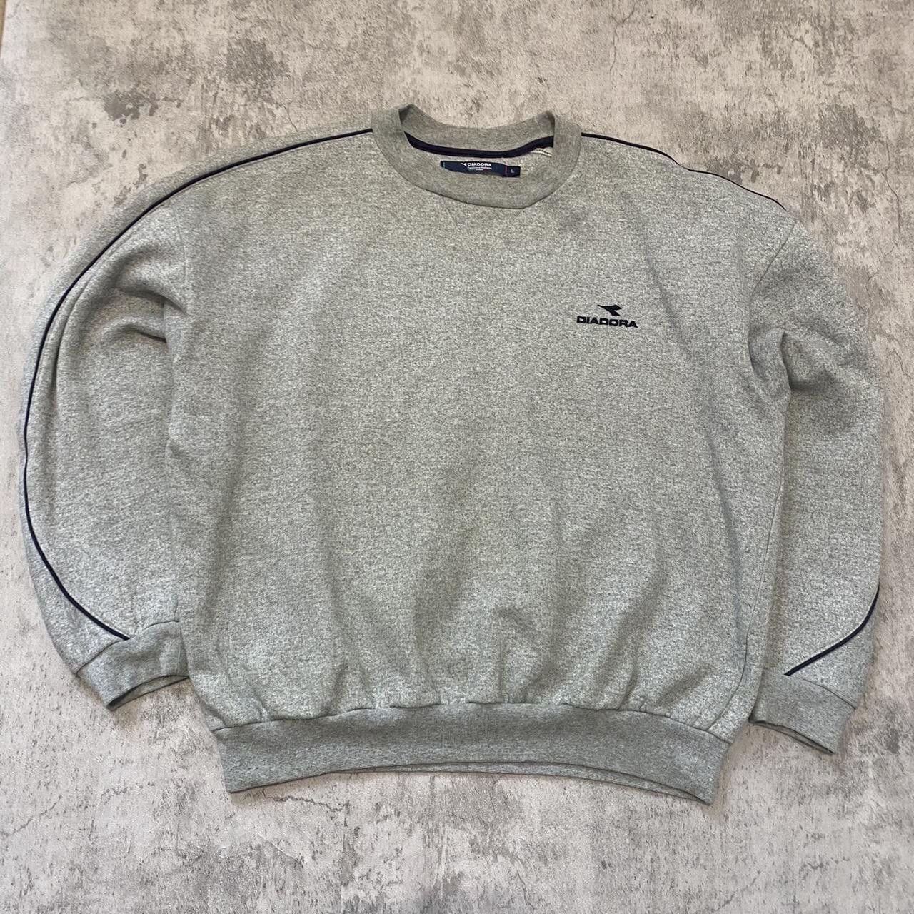 Diadora 90s Vintage Grey Diadora sweatshirt with Size US L / EU 52-54 / 3 - 1 Thumbnail