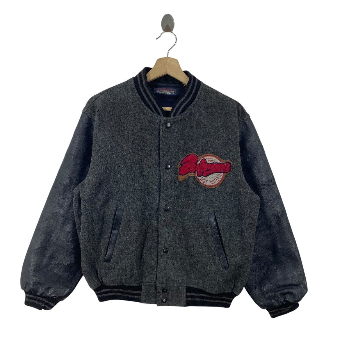 Vintage Vintage CROCODILE SPORTS Leather Varsity Bomber Jacket Size US M / EU 48-50 / 2 - 3 Thumbnail
