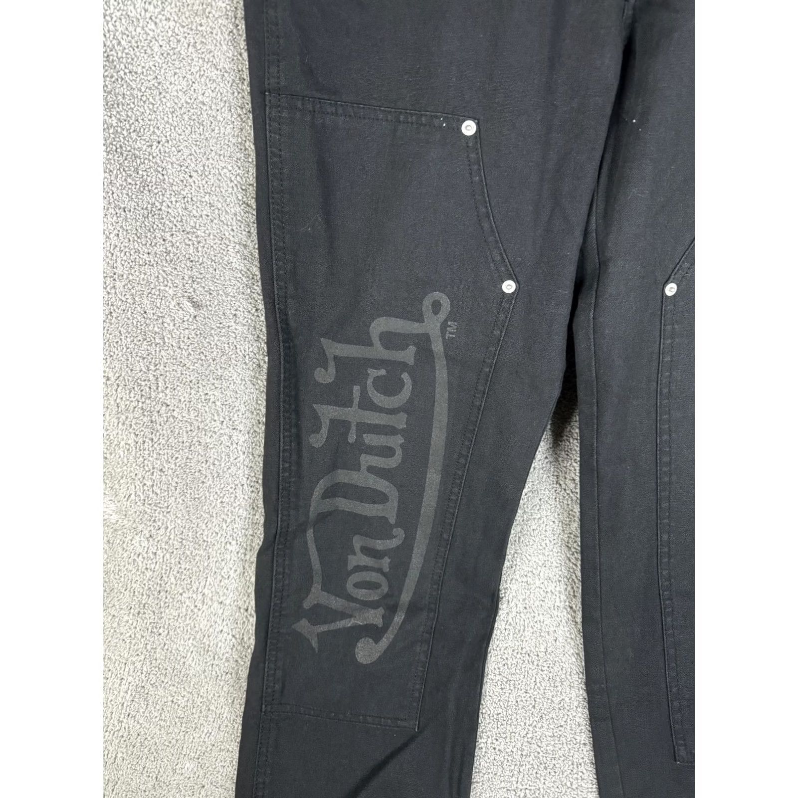 Von Dutch VON DUTCH Mens 30x32 Black Carpenter Jeans Workwear Logo Streetwear Y2K Pants Size US 30 / EU 46 - 5 Thumbnail