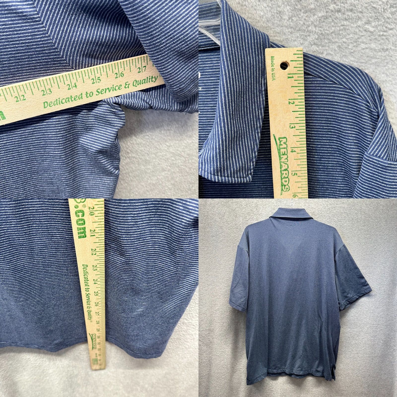 Vintage Algo Polo Shirt Mens 2XL Blue Polyester Spandex UPF 40 Short Sleeve Button-Down Collared 90s Western Shirt Size US XXL / EU 58 / 5 - 8 Thumbnail