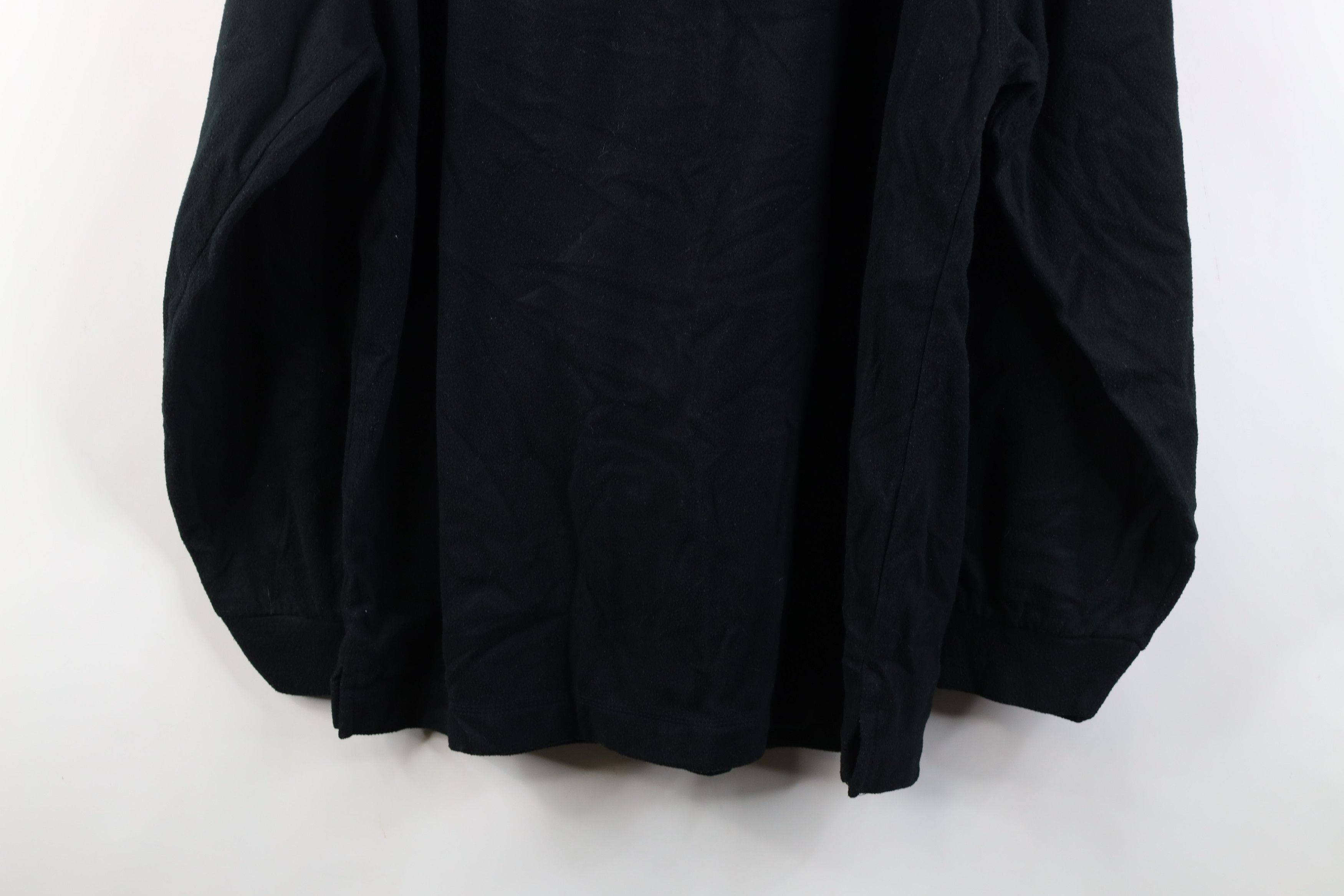 Vintage Vintage 90s Streetwear Fleece Henley Sweater T-Shirt Black Size US L / EU 52-54 / 3 - 10 Thumbnail