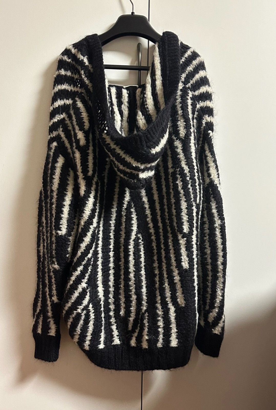 Saint Laurent Paris Saint Laurent Black & White Striped Hooded Cardigan Knit Size US S / EU 44-46 / 1 - 2 Thumbnail