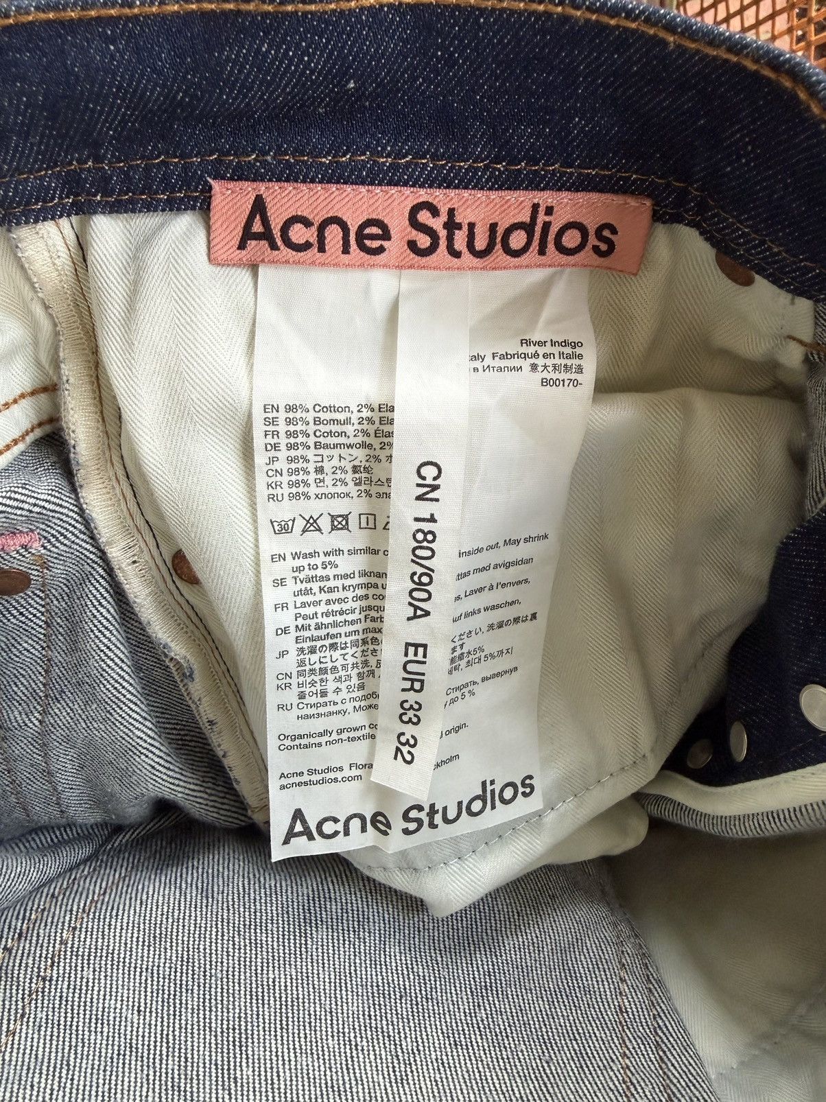 Acne Studios River Indigo Blue Denim Jeans Size US 33 - 5 Thumbnail