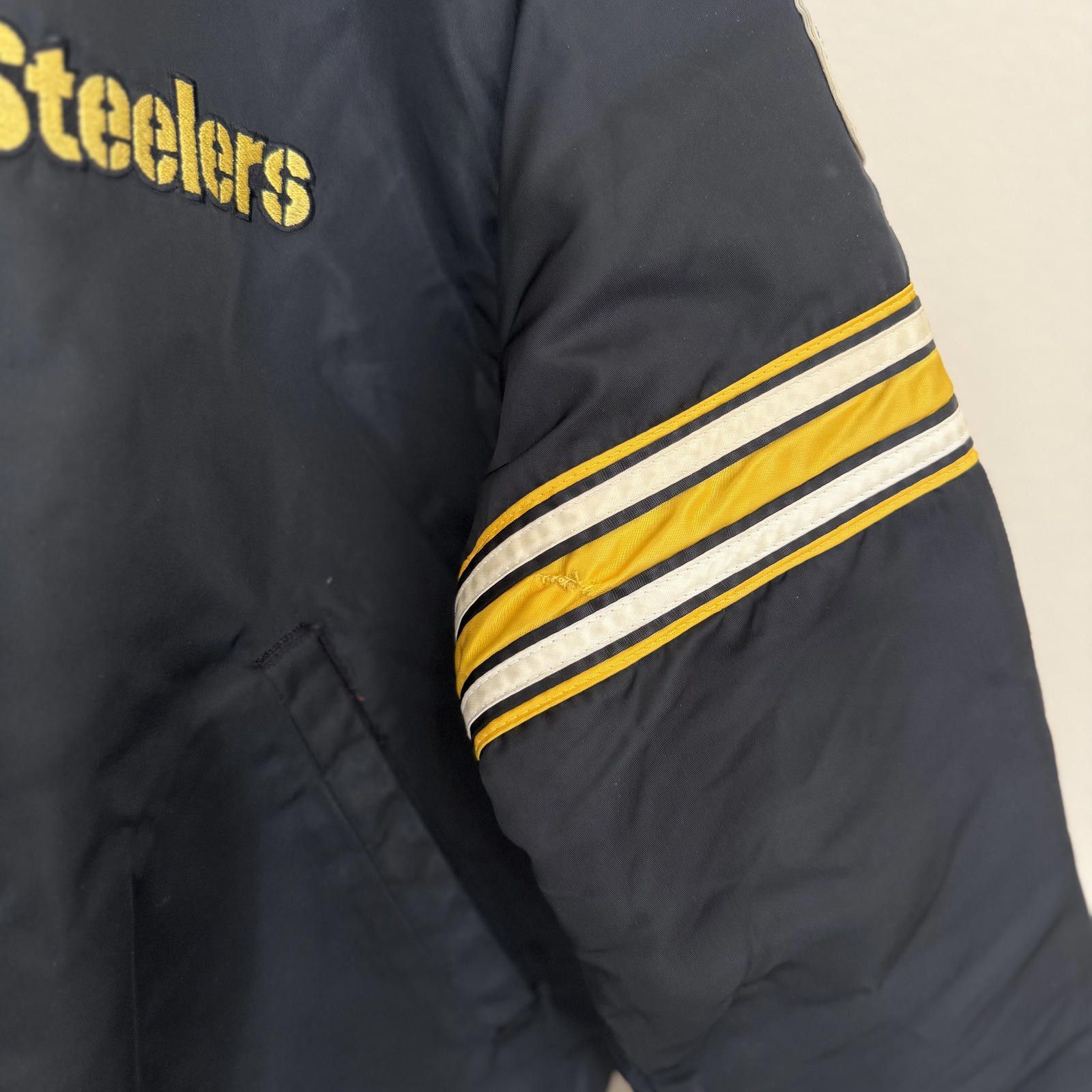 Starter Starter Jacket Men's M Black Steelers VTG 80s NFL Rare Size US M / EU 48-50 / 2 - 2 Thumbnail