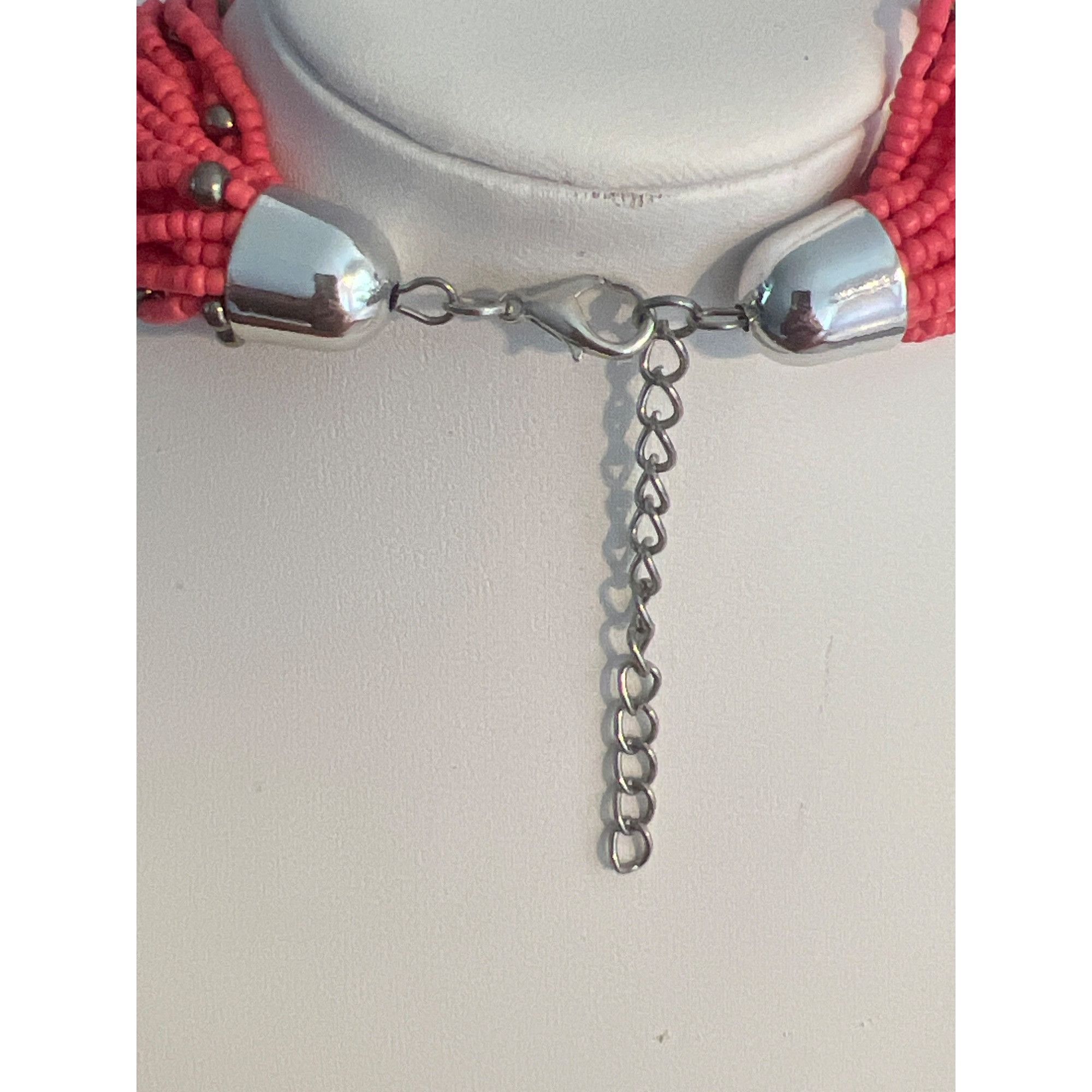 Other Multi-Strand Pink Silver Tone Beaded Necklace Seed Beads Adj Size ONE SIZE - 3 Thumbnail