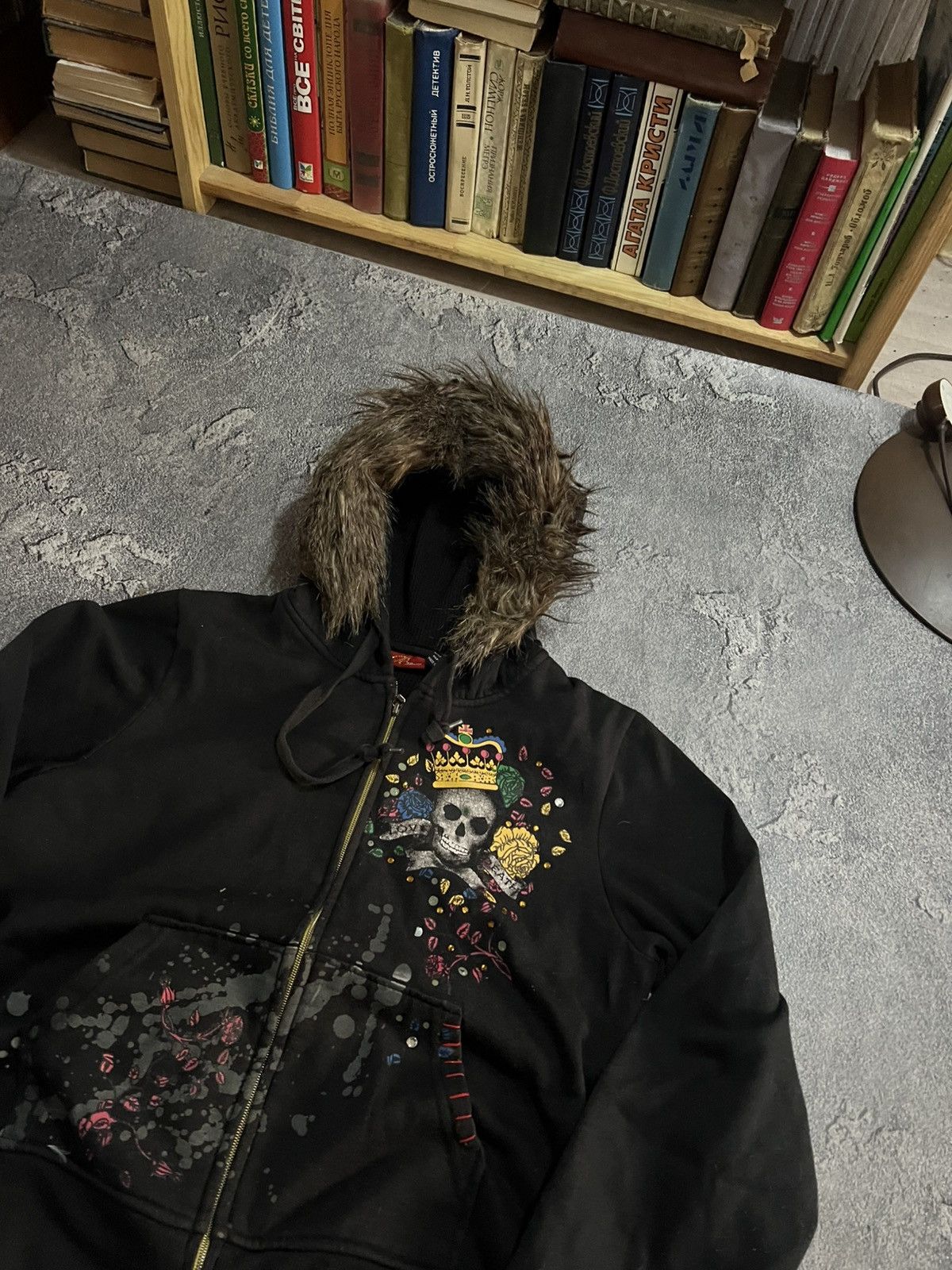 Vintage Y2K Glamour Zip Hoodie Balenciaga Style / Avant Garde Faded Size US M / EU 48-50 / 2 - 4 Thumbnail