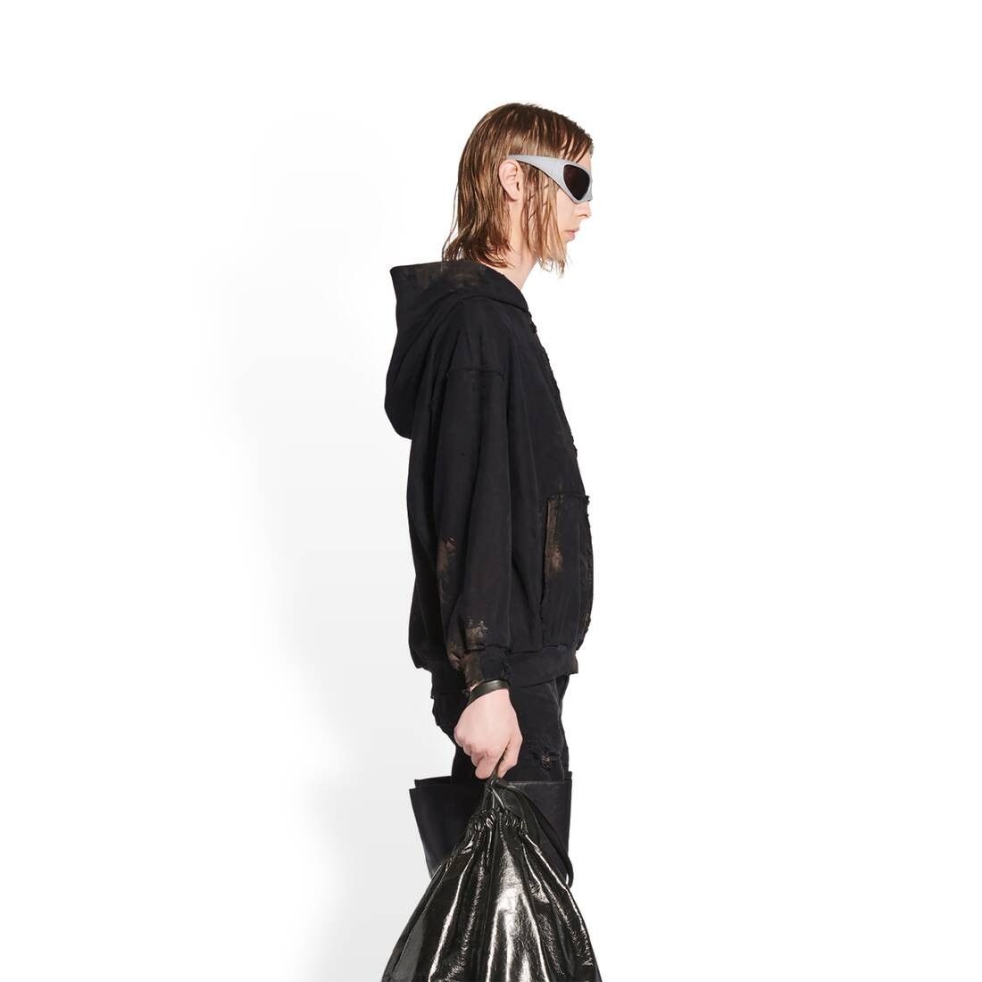 Balenciaga o1srvl11e0925 Dup / Gaffer Zip-Up Hoodie Small Fit in Black Size US XS / EU 42 / 0 - 6 Thumbnail
