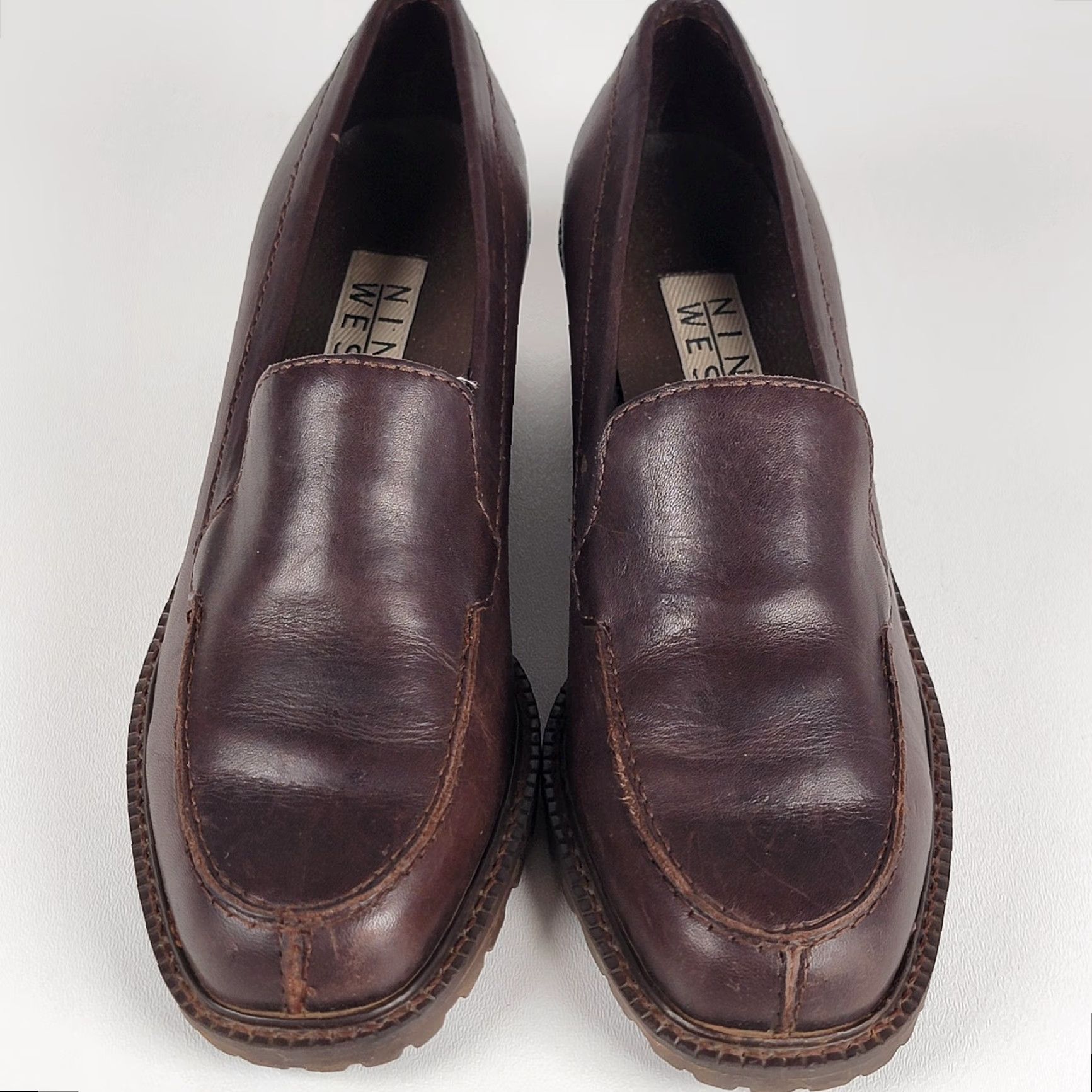 Nine West VINTAGE Nine West Brown Leather Penny Loafers Women Closed Toe Slip On Penny Loafers Size 8M Brown Leather Heeled Penny Loafers Women Size US 6 / IT 36 - 2 Thumbnail
