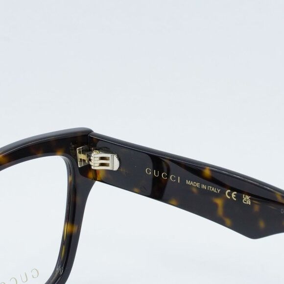 Gucci 🕶️ New Gucci GG1424O 006 Eyeglasses - Dark Havana Frame Size ONE SIZE - 5 Thumbnail