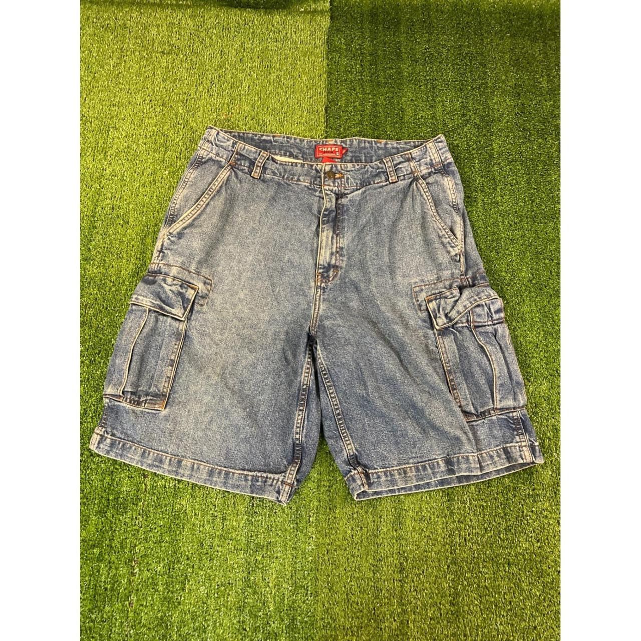 Chaps Chaps Mens Denim Cargo Shorts Size 36 Blue Baggy Y2K Size US 35 - 1 Thumbnail