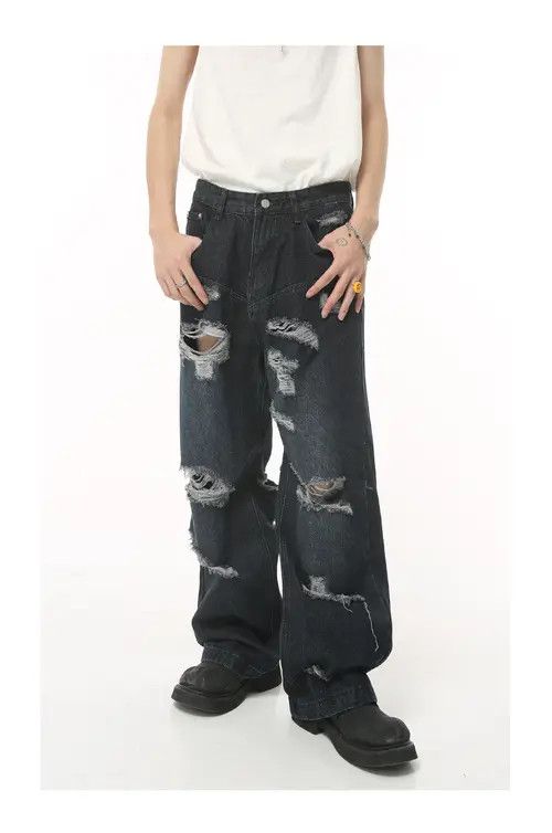 Jean American retro loose ripped high street hip-hop jeans Size US 32 / EU 48 - 7 Thumbnail