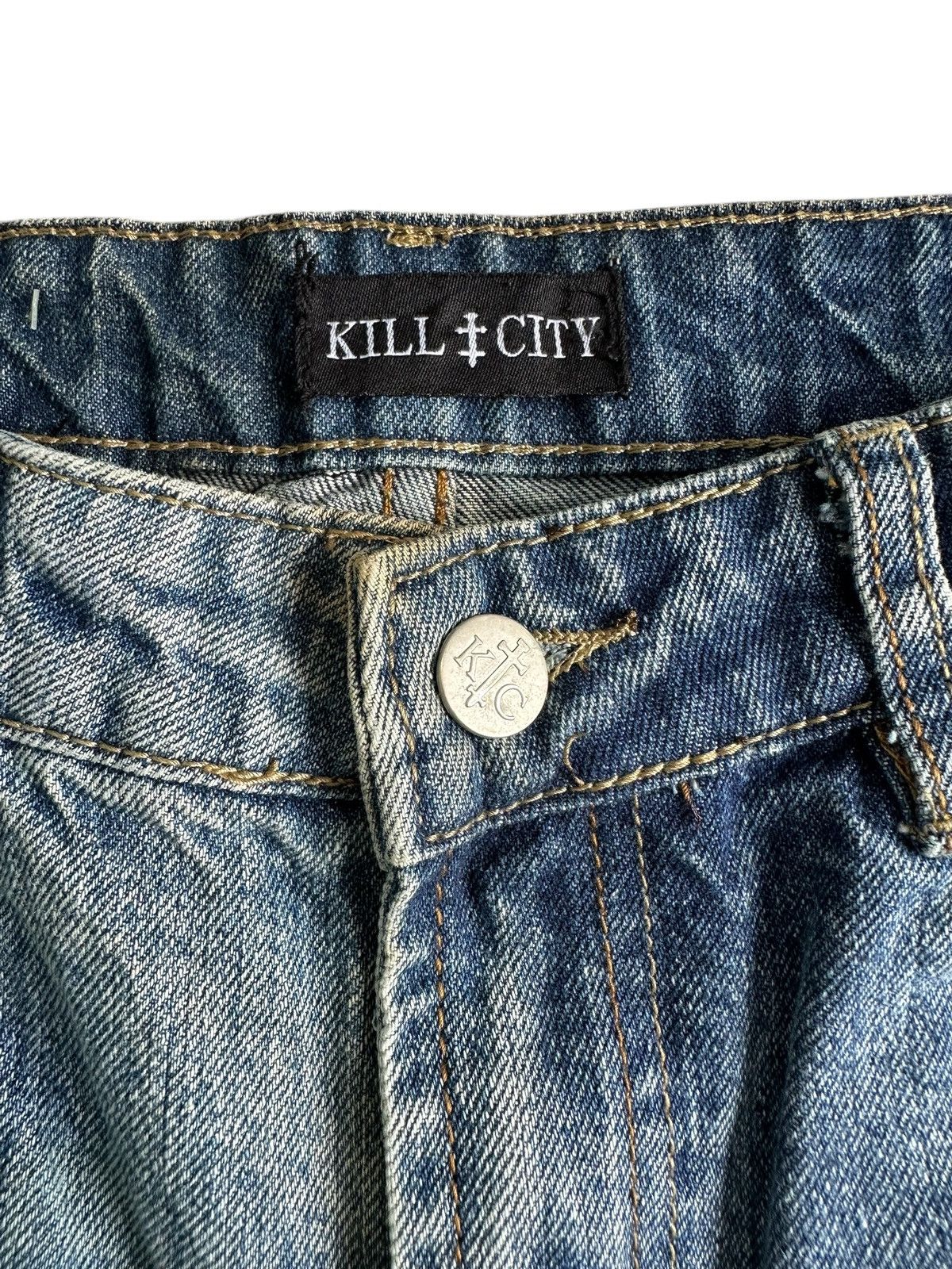 Hysteric Glamour ARCHIVE KILL CITY CRAZY SICK WASHED DENIM JEANS Size US 30 / EU 46 - 9 Thumbnail