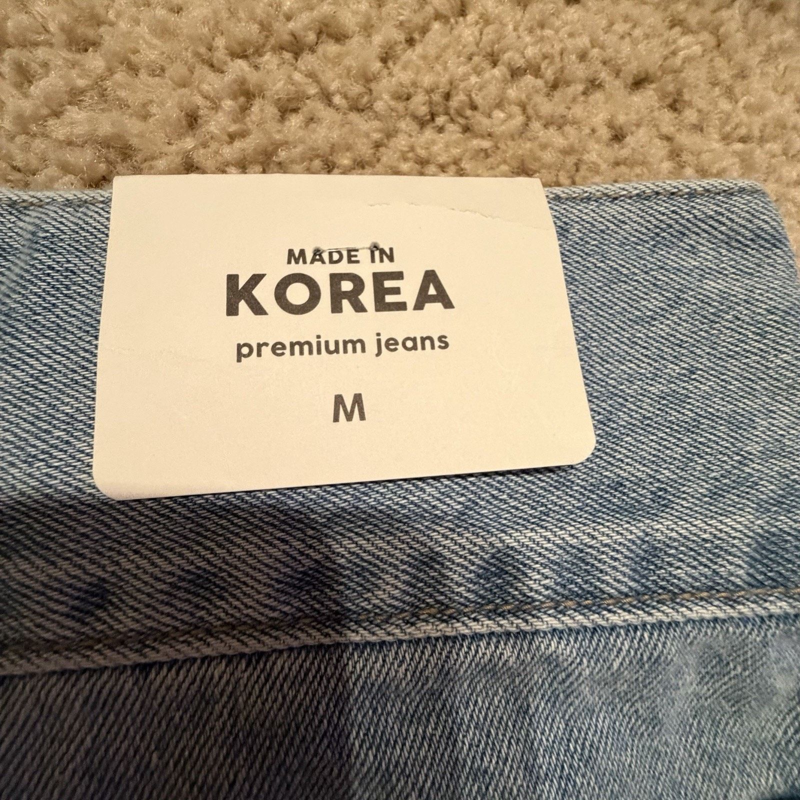Other Sewing Korea Denim Shorts High Waisted Light Wash Women Sz M Size 28" / US 6 / IT 42 - 3 Thumbnail
