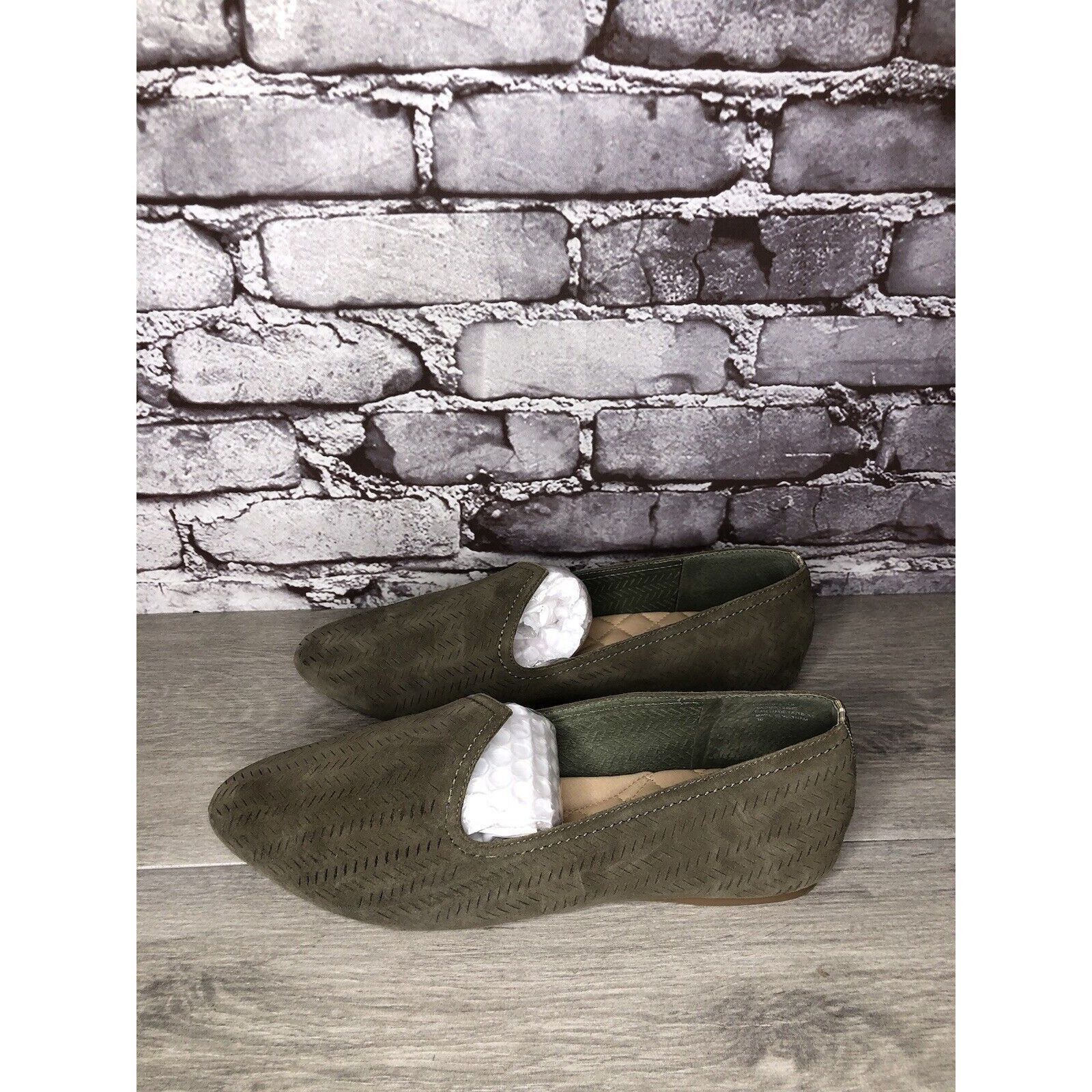 Sun Buddies Birdies Olive Green Suede Leather Comfort Loafer Flats Women Size US 10 / IT 40 - 20 Thumbnail